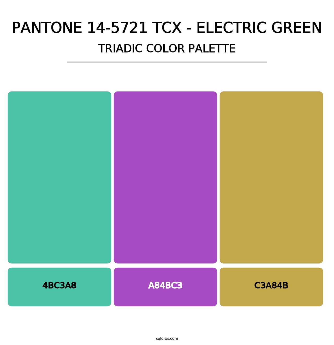 PANTONE 14-5721 TCX - Electric Green - Triadic Color Palette