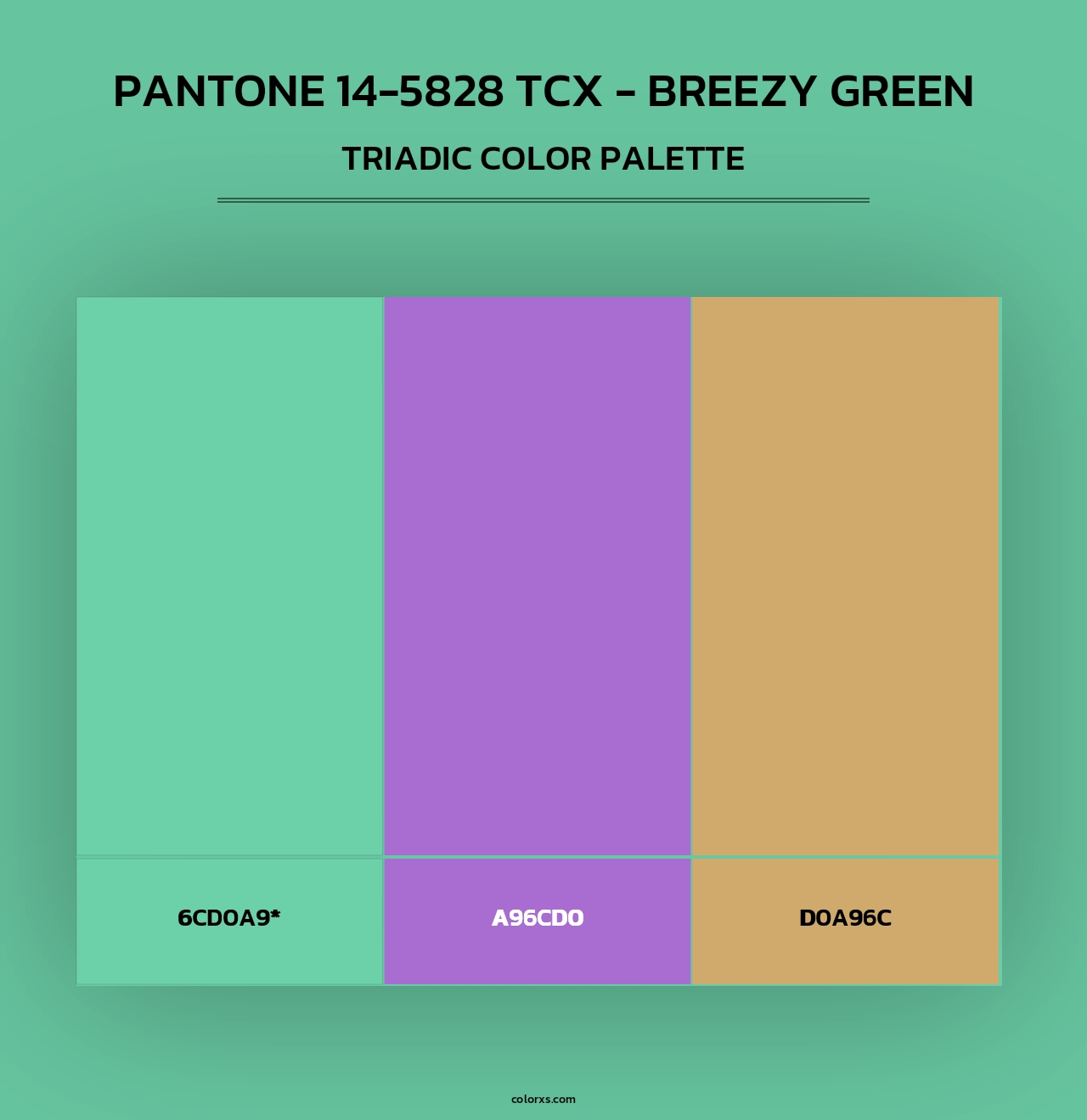 Pantone 14-5828 TCX - Breezy Green - Triadic Color Palette