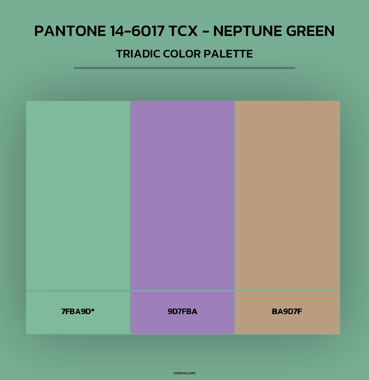 Pantone 14-6017 TCX - Neptune Green - Triadic Color Palette