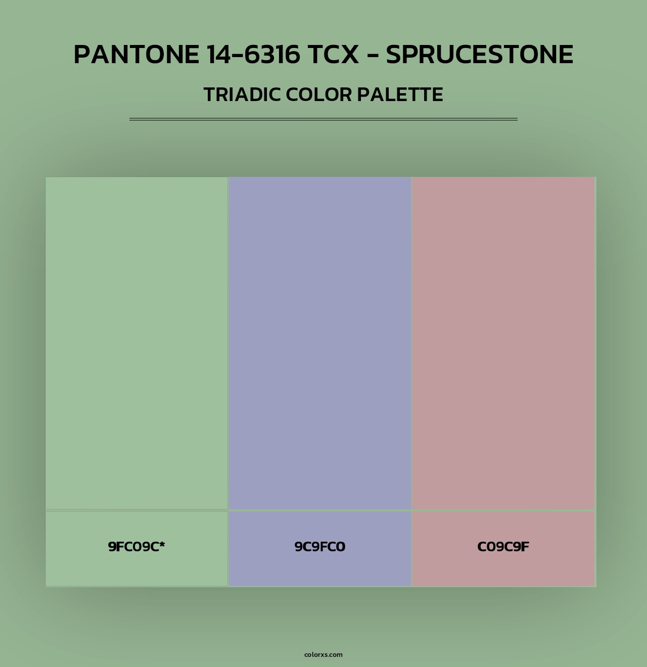 PANTONE 14-6316 TCX - Sprucestone - Triadic Color Palette