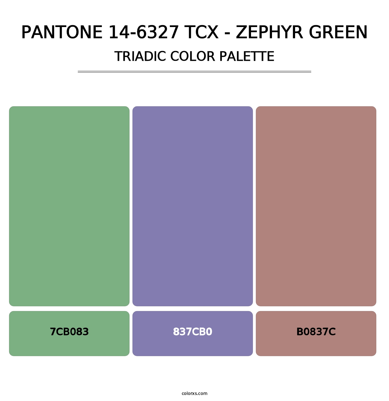 PANTONE 14-6327 TCX - Zephyr Green - Triadic Color Palette
