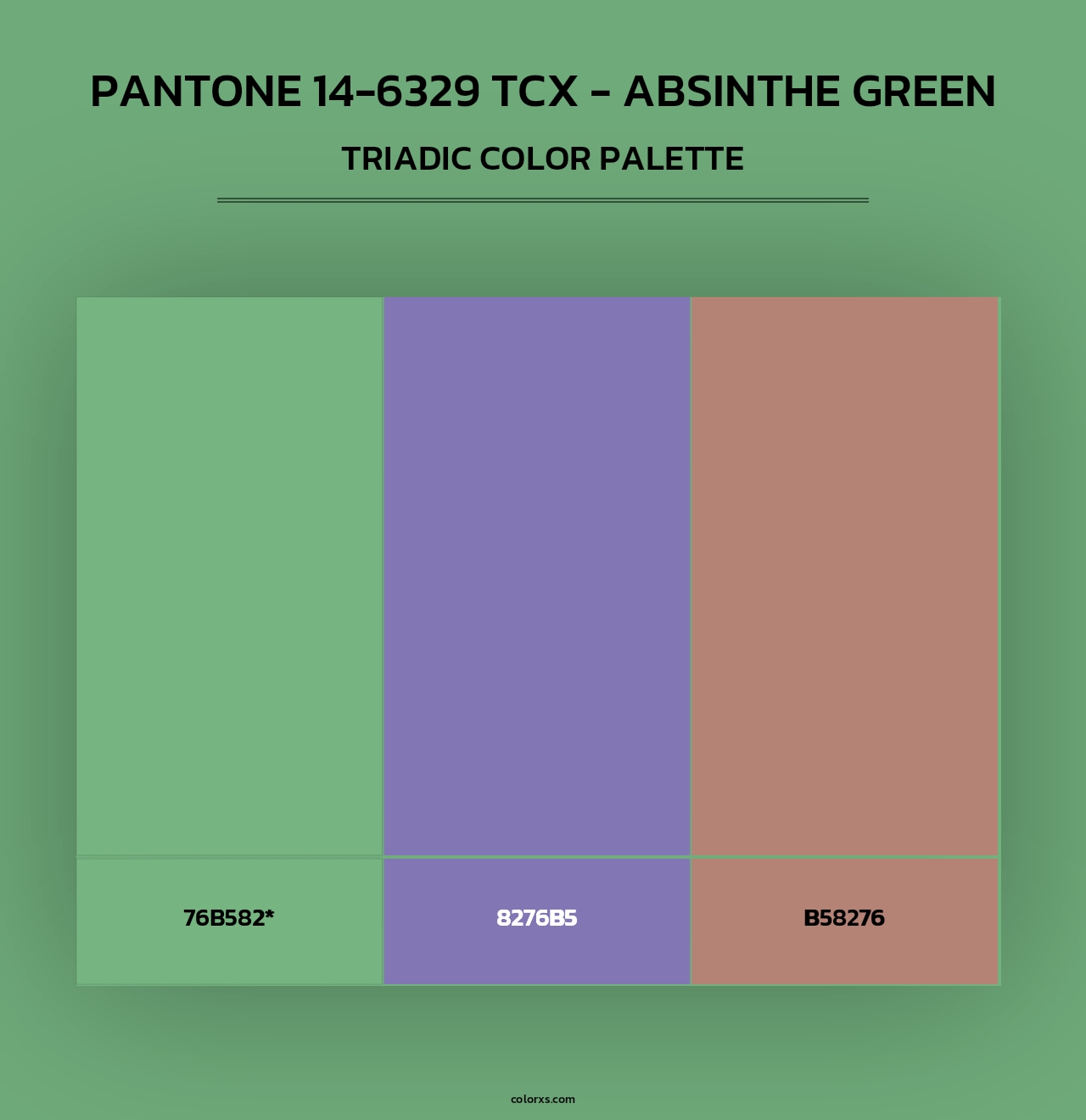 PANTONE 14-6329 TCX - Absinthe Green - Triadic Color Palette