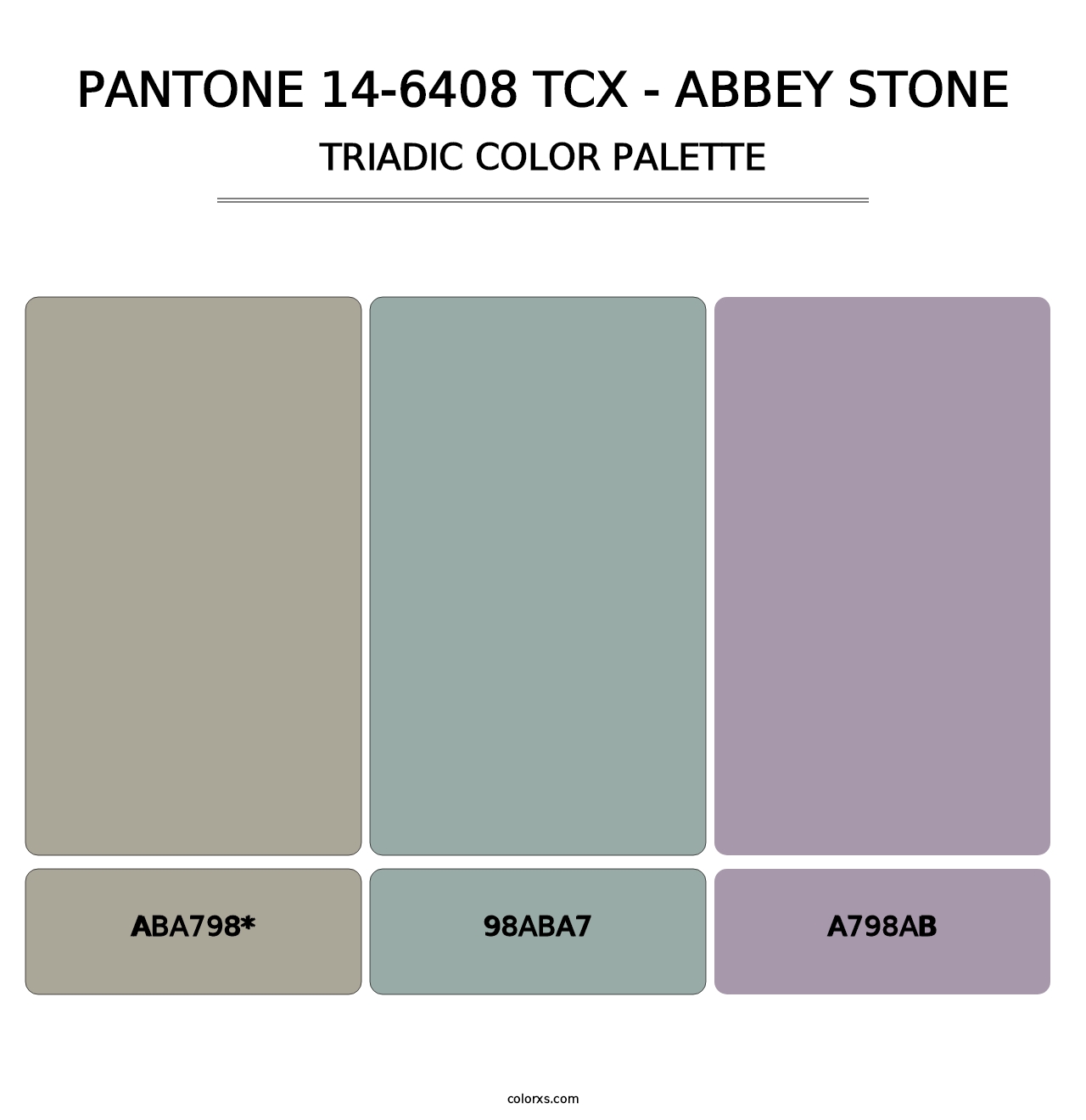 PANTONE 14-6408 TCX - Abbey Stone - Triadic Color Palette