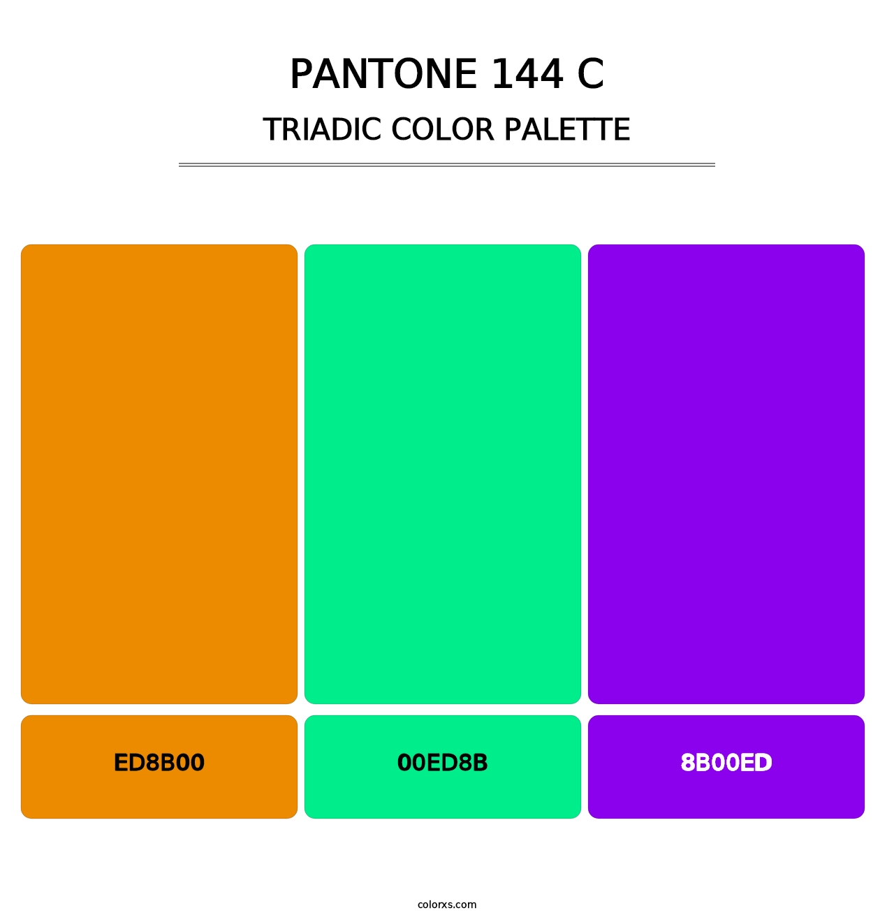 PANTONE 144 C - Triadic Color Palette