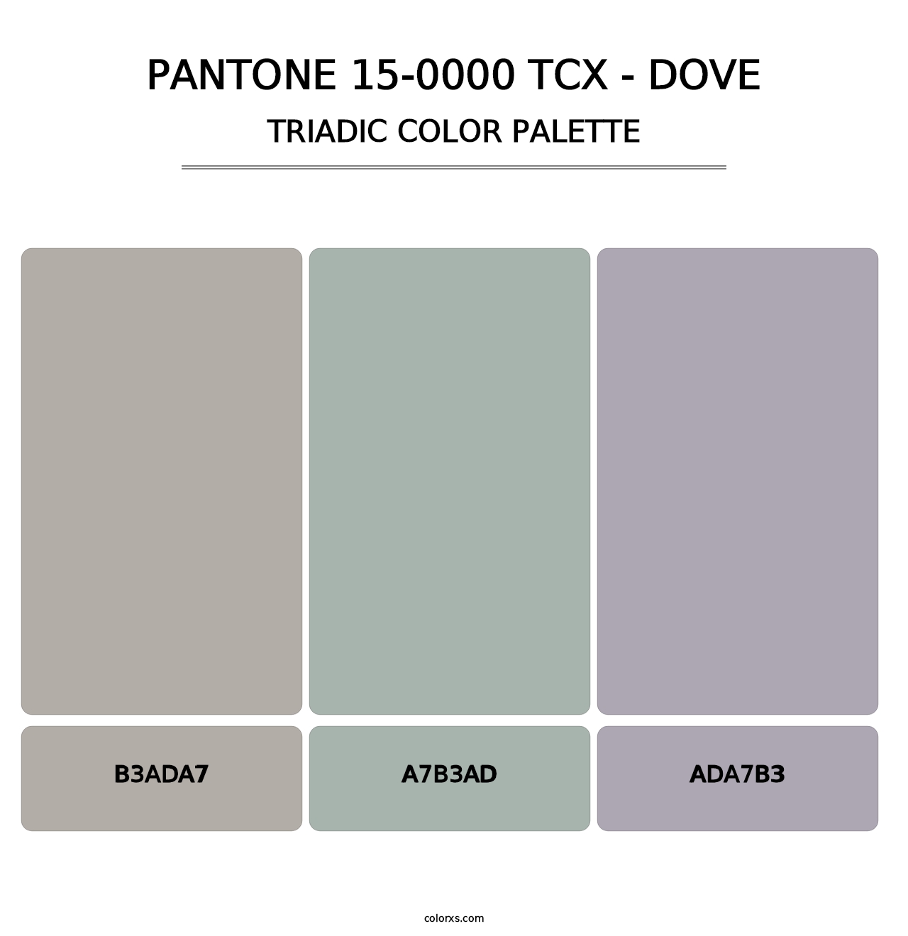 PANTONE 15-0000 TCX - Dove - Triadic Color Palette