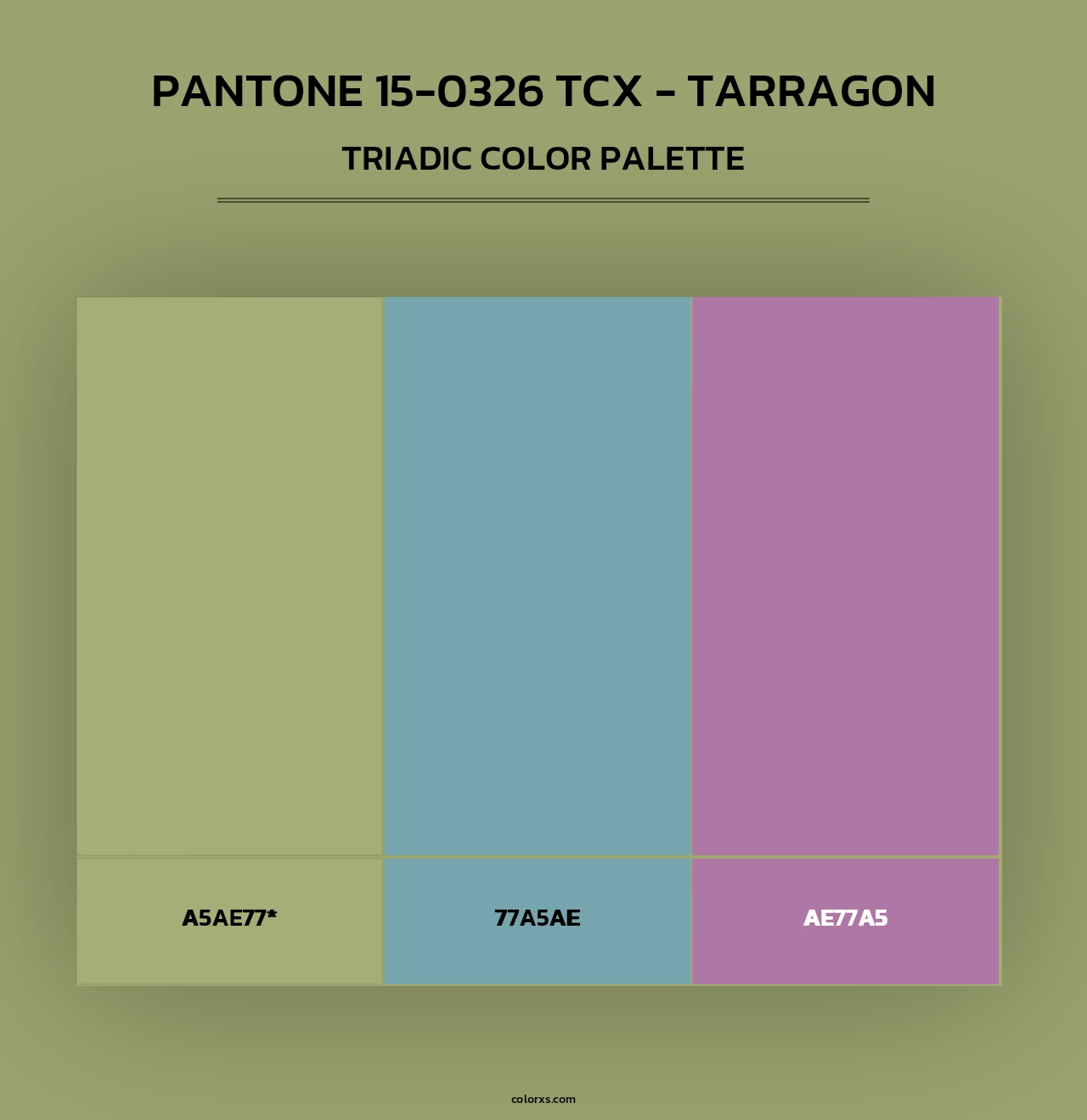Pantone 15-0326 TCX - Tarragon - Triadic Color Palette