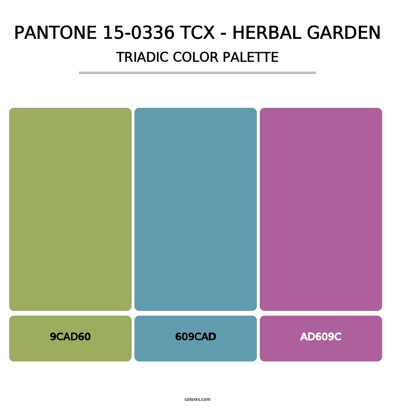 PANTONE 15-0336 TCX - Herbal Garden - Triadic Color Palette