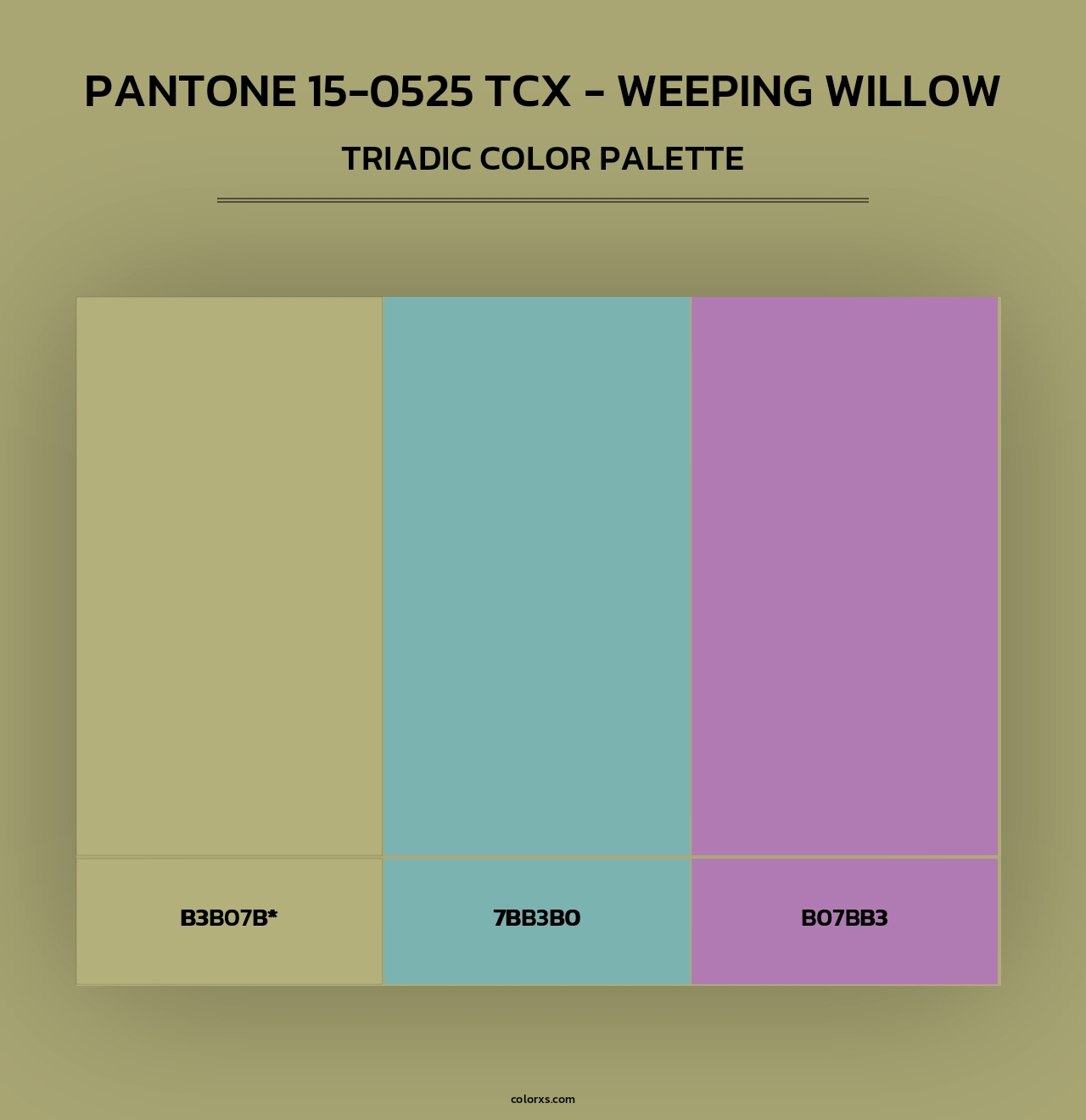 Pantone 15-0525 TCX - Weeping Willow - Triadic Color Palette