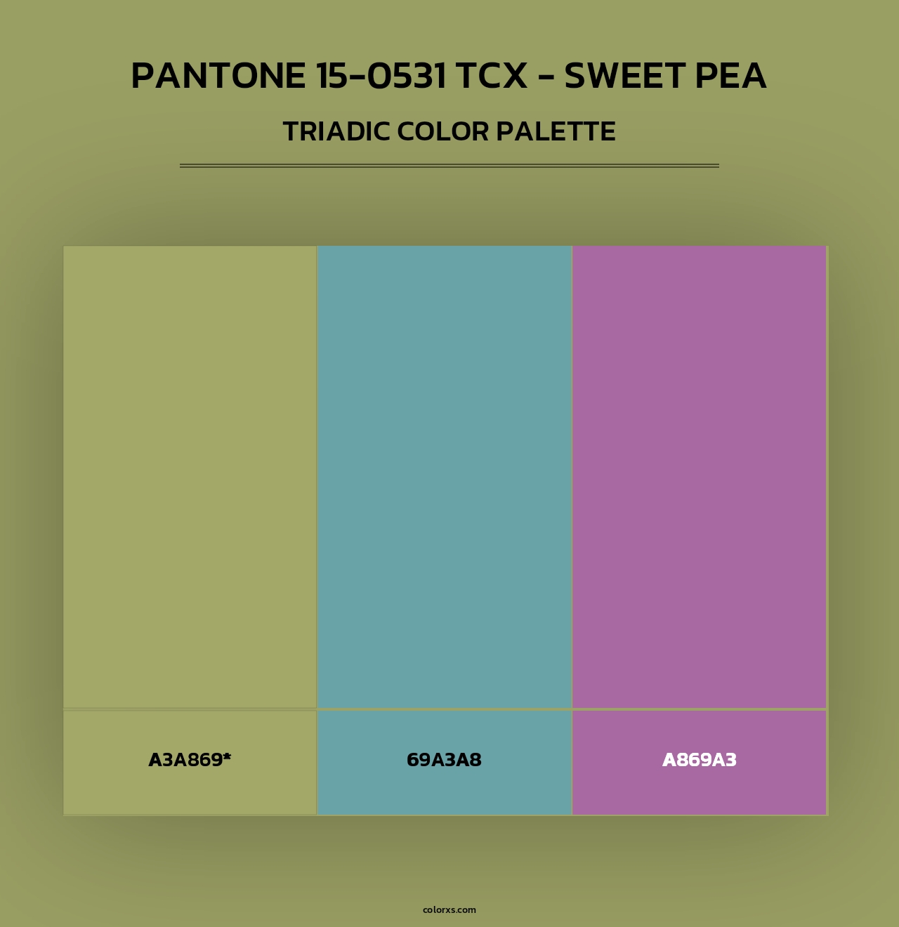 PANTONE 15-0531 TCX - Sweet Pea - Triadic Color Palette