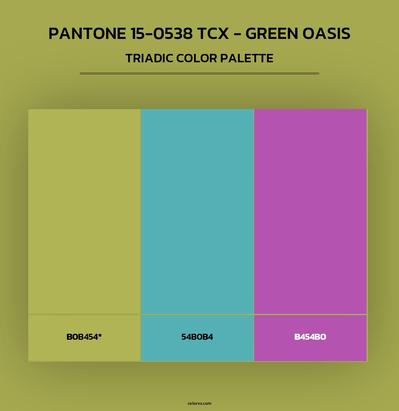 PANTONE 15-0538 TCX - Green Oasis - Triadic Color Palette
