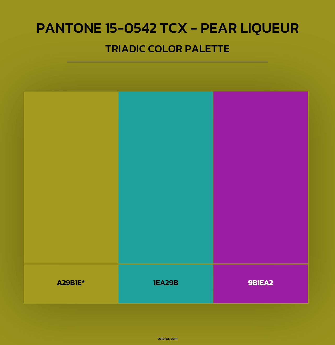 PANTONE 15-0542 TCX - Pear Liqueur - Triadic Color Palette