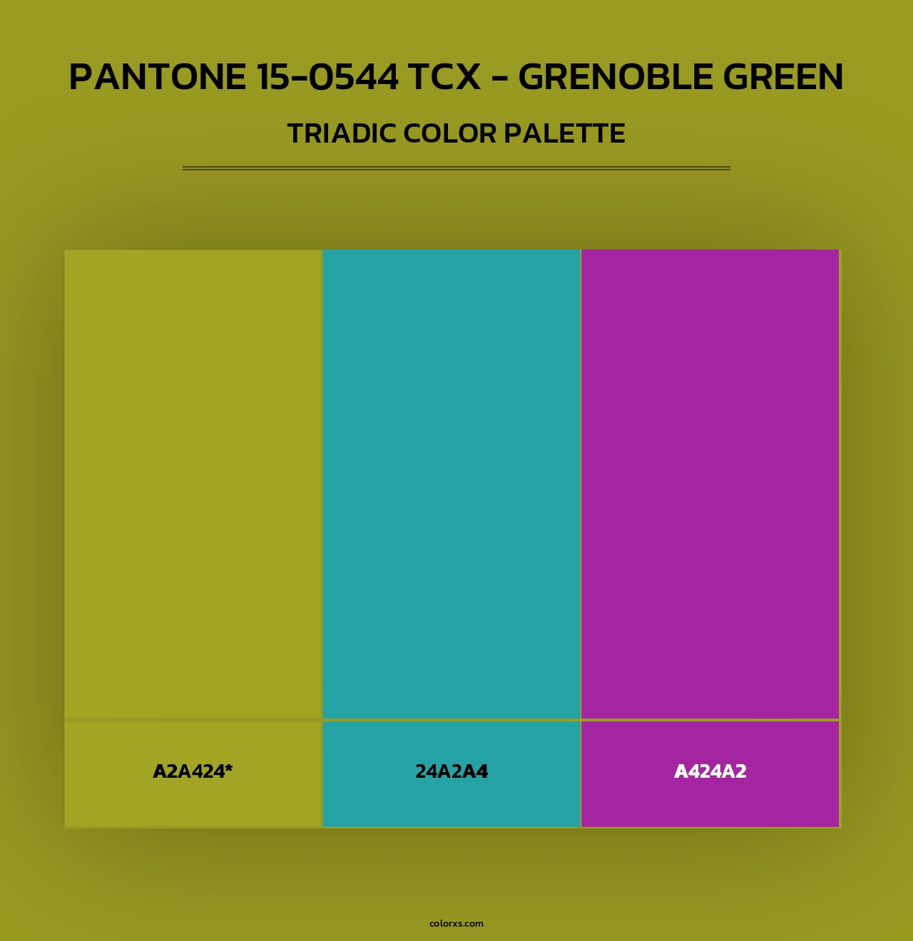 PANTONE 15-0544 TCX - Grenoble Green - Triadic Color Palette