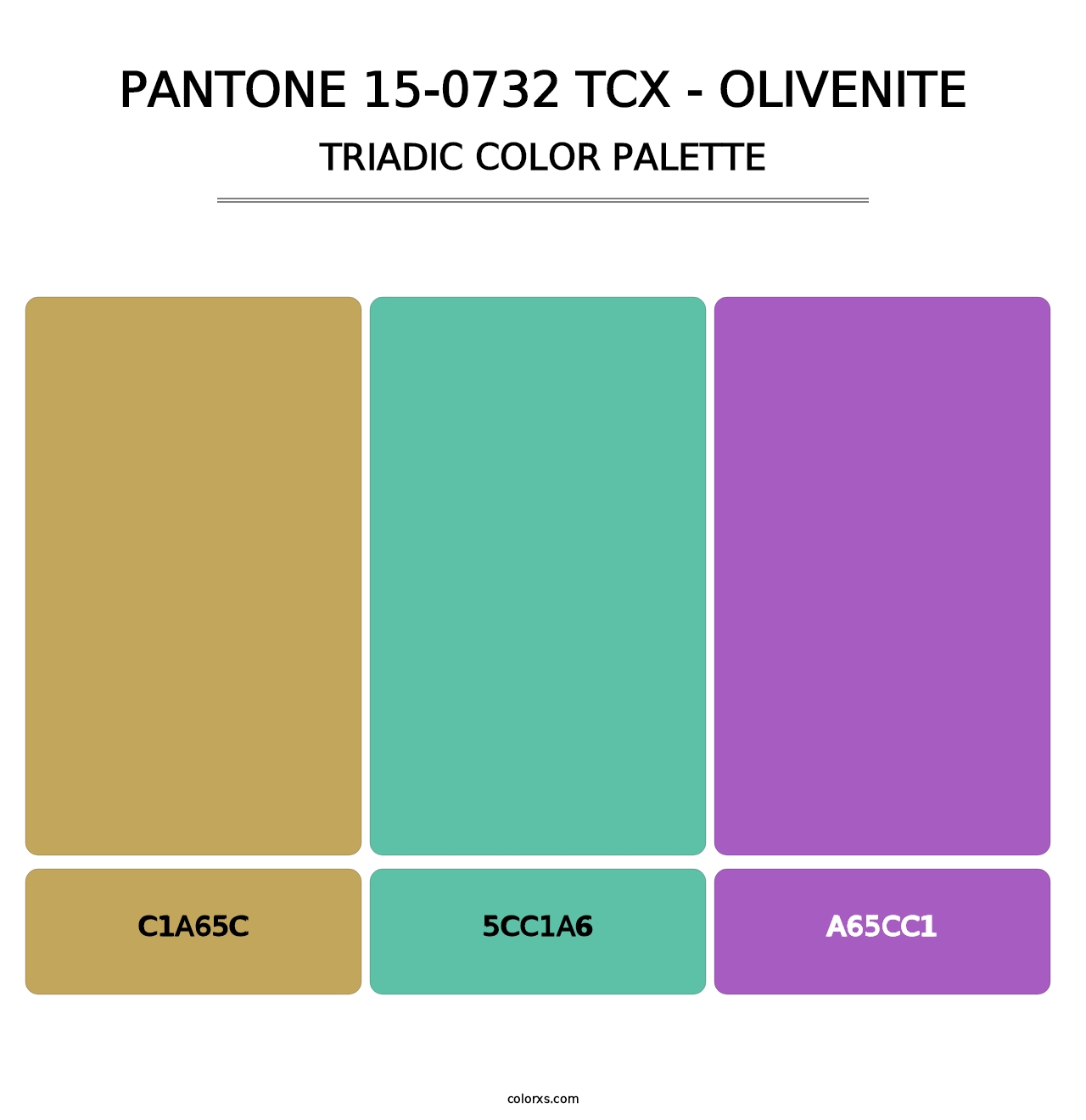 PANTONE 15-0732 TCX - Olivenite - Triadic Color Palette