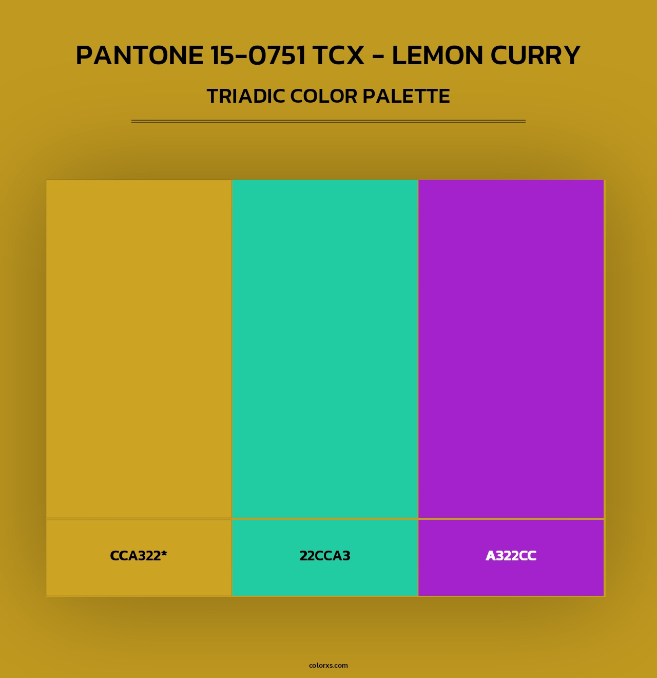 Pantone 15-0751 TCX - Lemon Curry - Triadic Color Palette