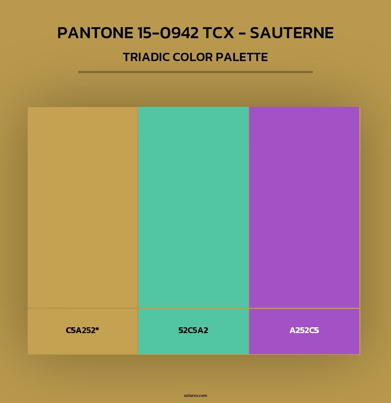 Pantone 15-0942 TCX - Sauterne - Triadic Color Palette