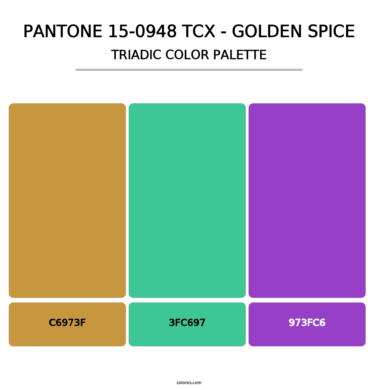 PANTONE 15-0948 TCX - Golden Spice - Triadic Color Palette
