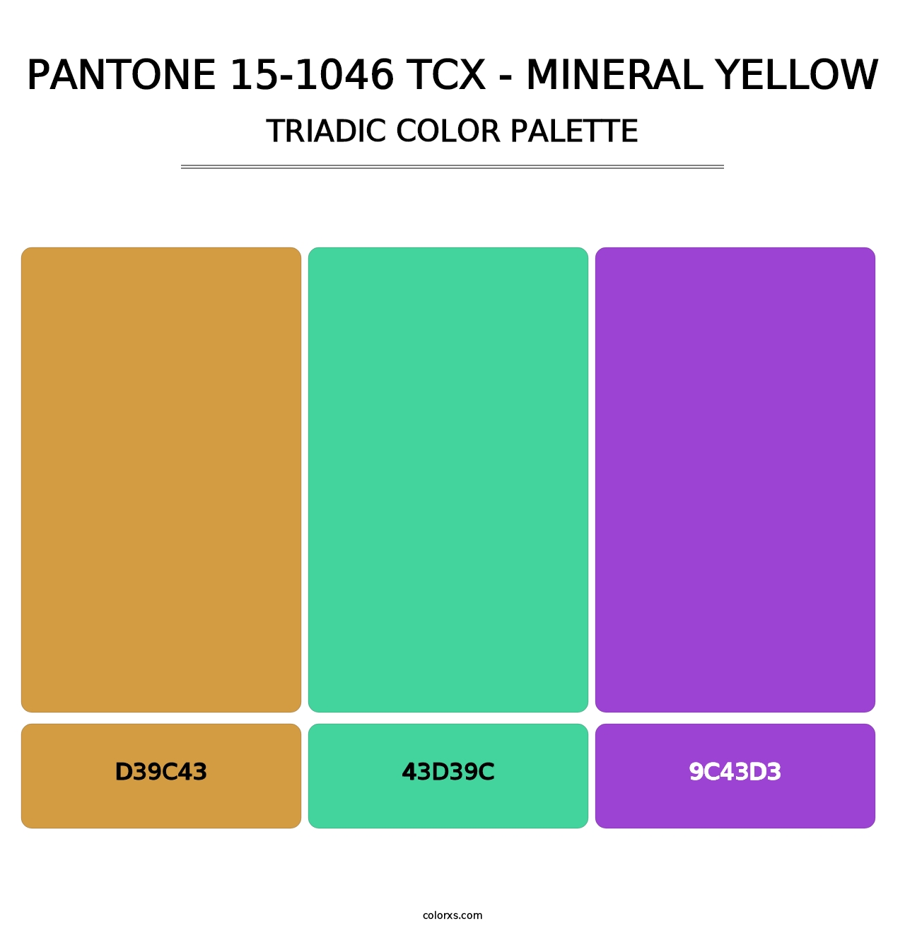 PANTONE 15-1046 TCX - Mineral Yellow - Triadic Color Palette