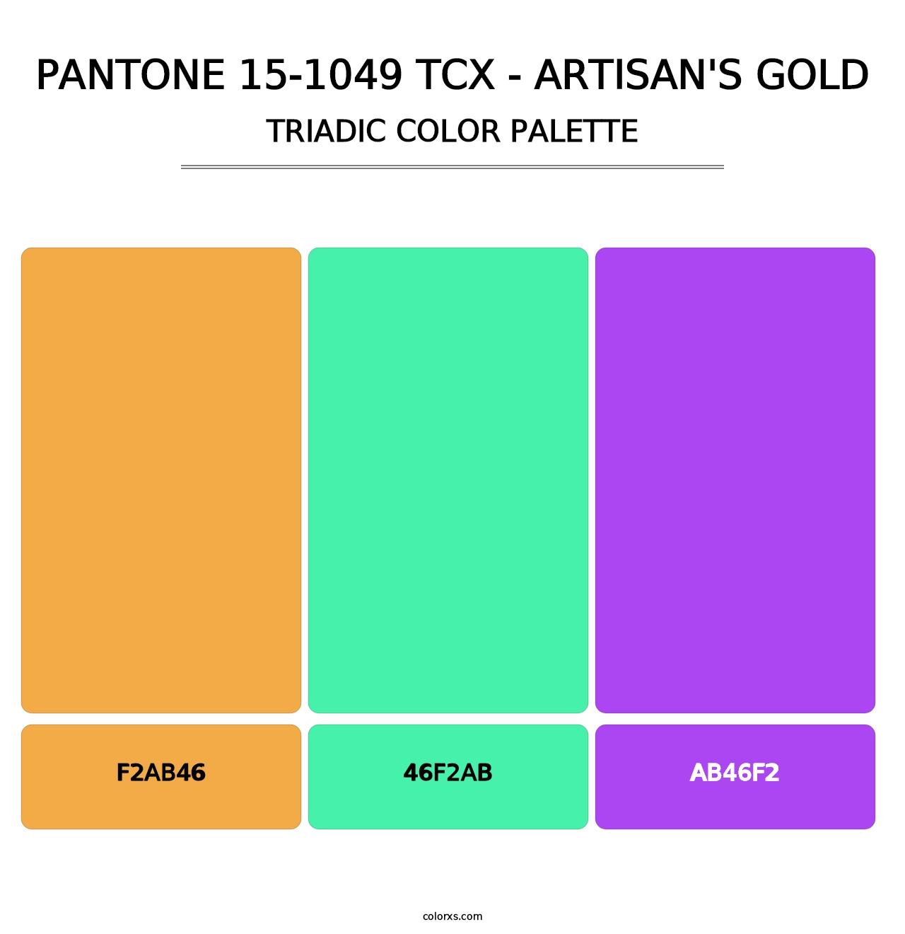 PANTONE 15-1049 TCX - Artisan's Gold - Triadic Color Palette