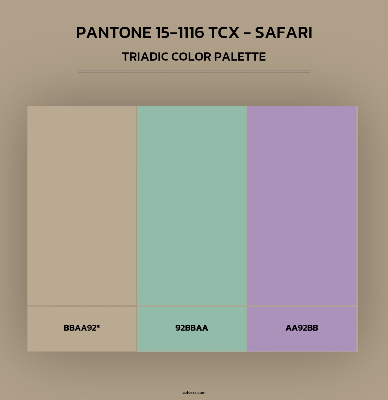 PANTONE 15-1116 TCX - Safari - Triadic Color Palette
