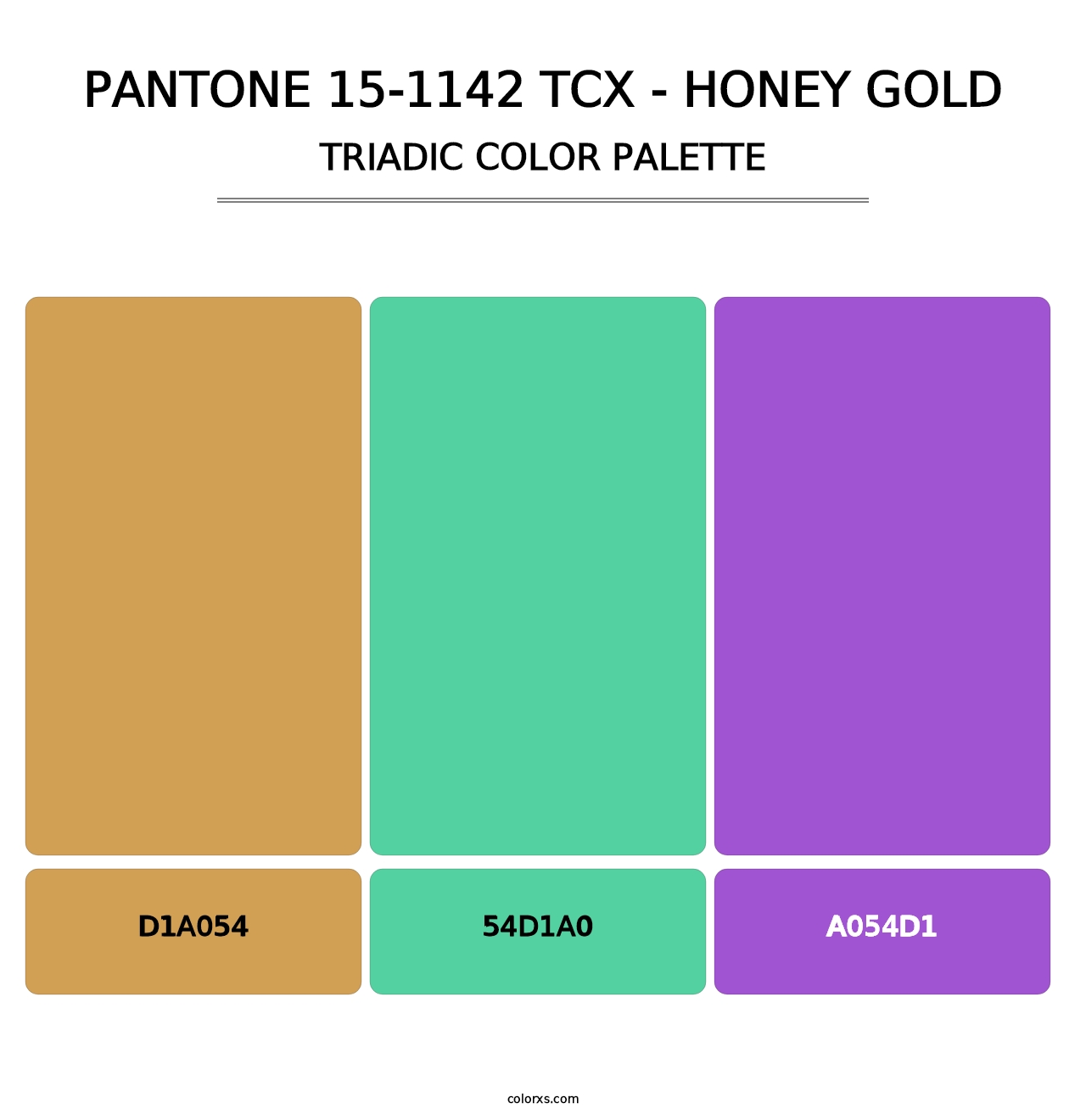 PANTONE 15-1142 TCX - Honey Gold - Triadic Color Palette