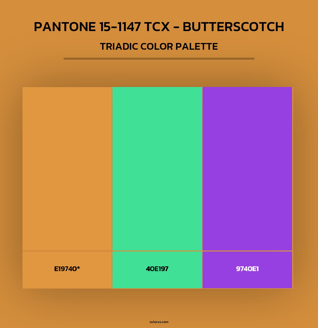 Pantone 15-1147 TCX - Butterscotch - Triadic Color Palette
