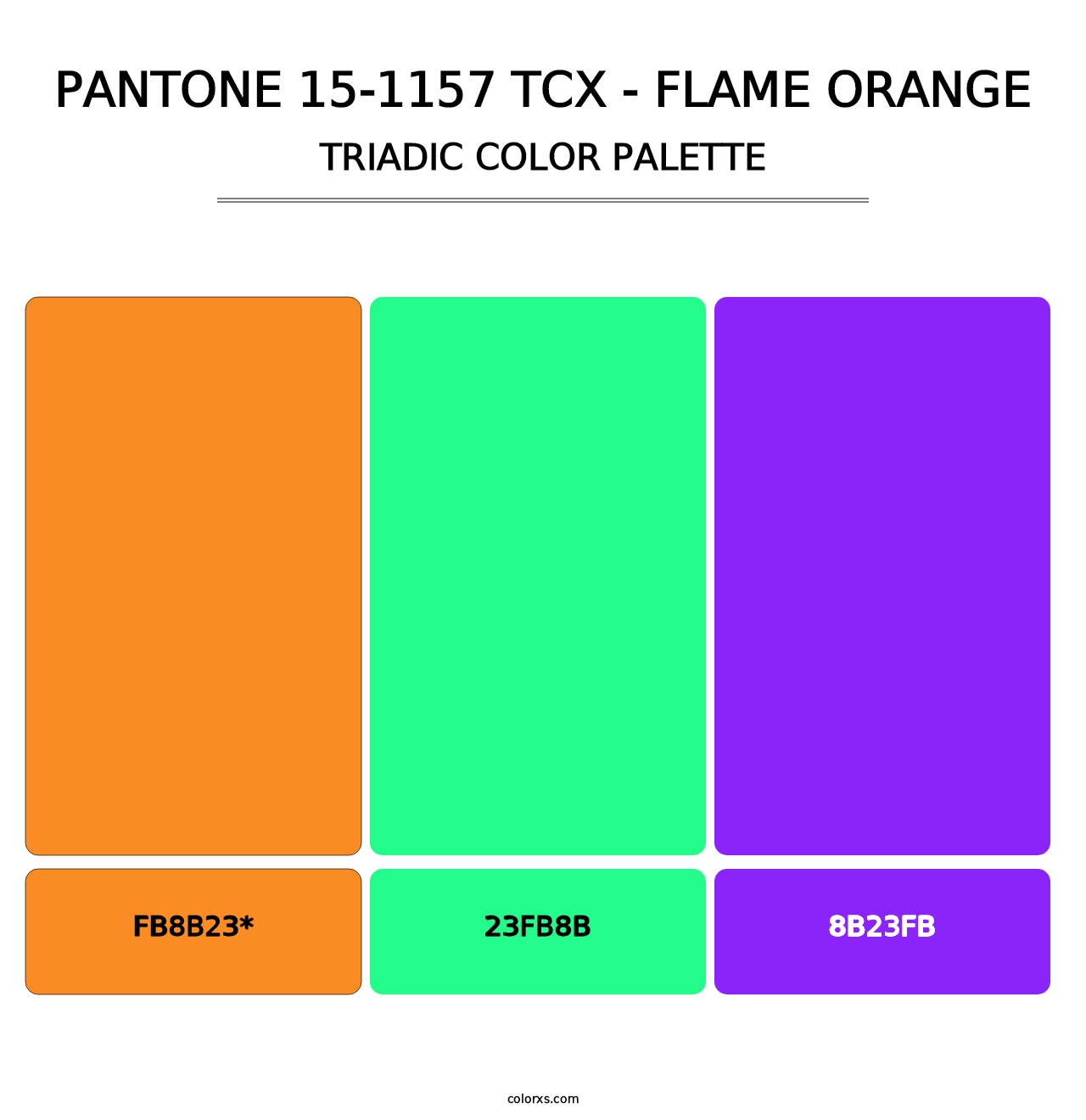 PANTONE 15-1157 TCX - Flame Orange - Triadic Color Palette
