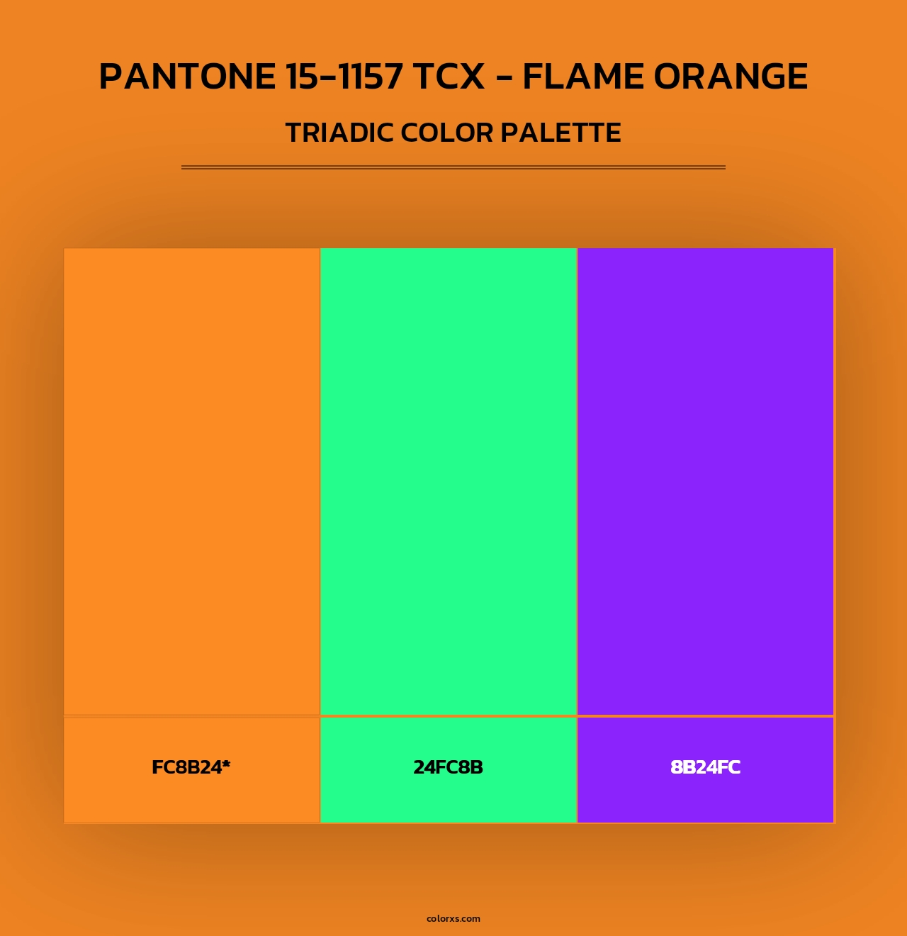 PANTONE 15-1157 TCX - Flame Orange - Triadic Color Palette