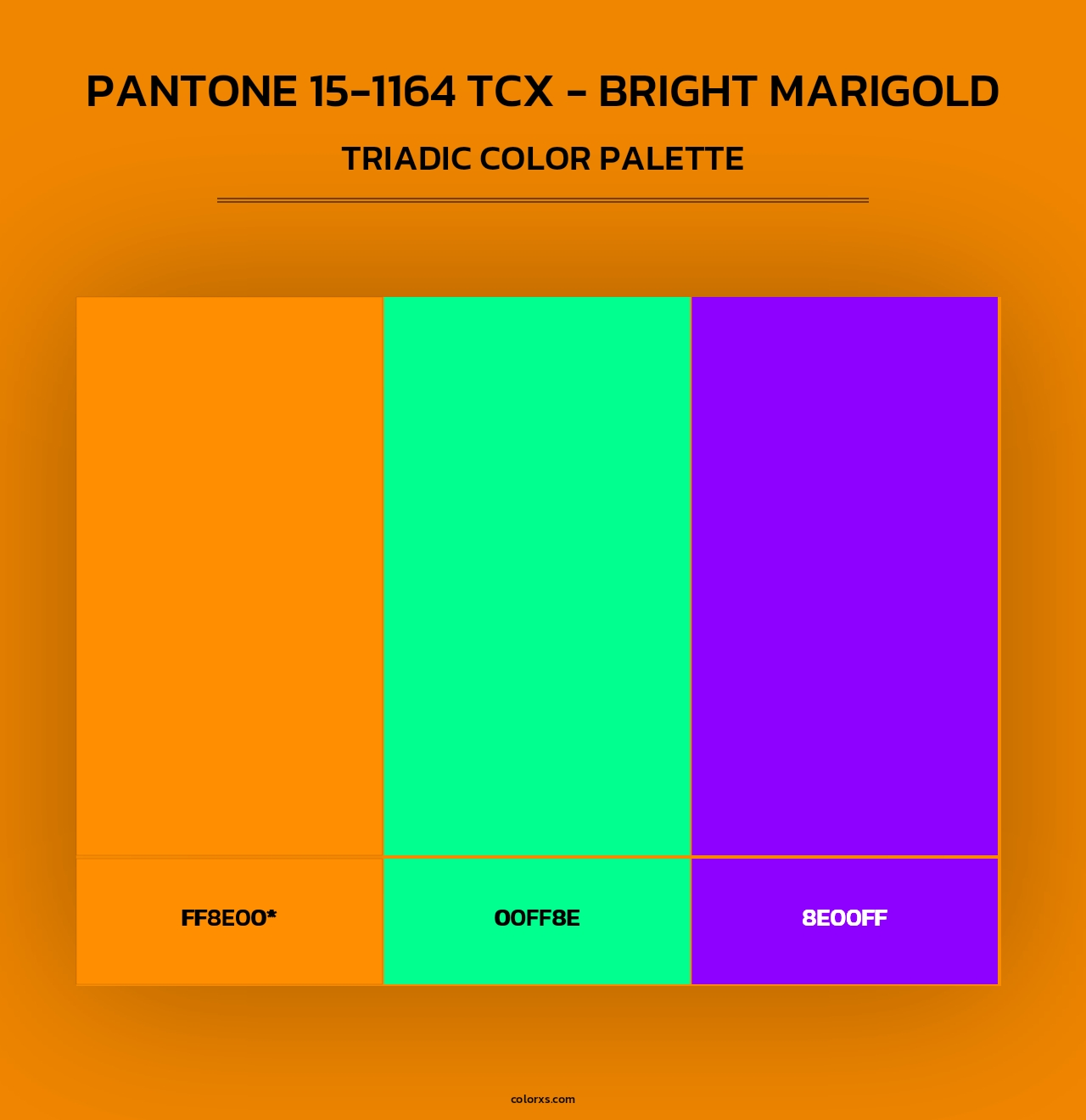 PANTONE 15-1164 TCX - Bright Marigold - Triadic Color Palette