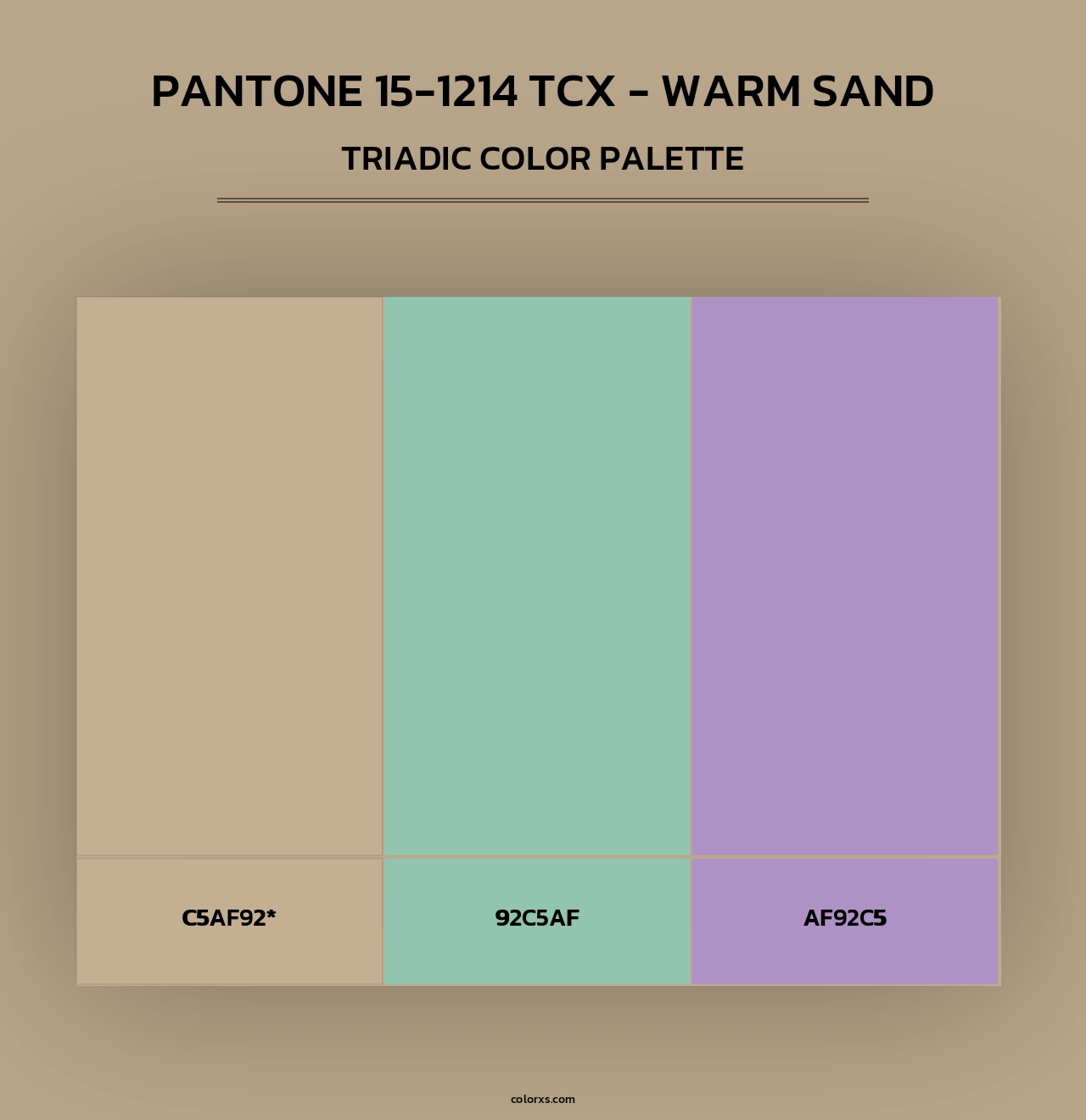PANTONE 15-1214 TCX - Warm Sand - Triadic Color Palette