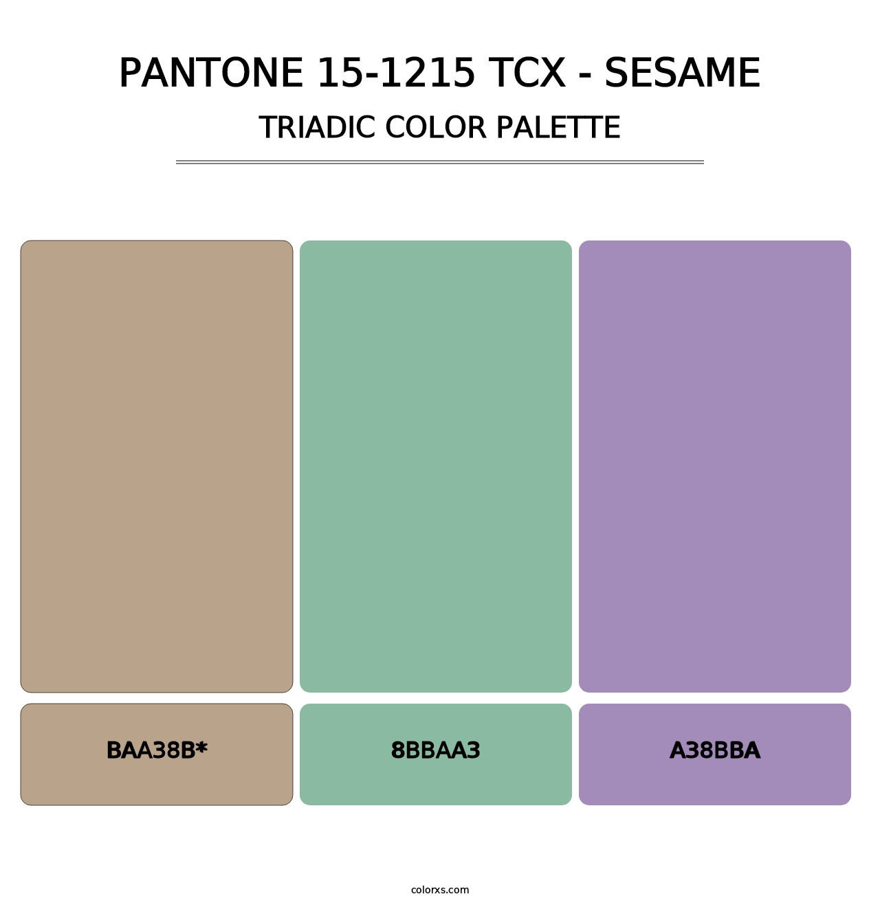 PANTONE 15-1215 TCX - Sesame - Triadic Color Palette