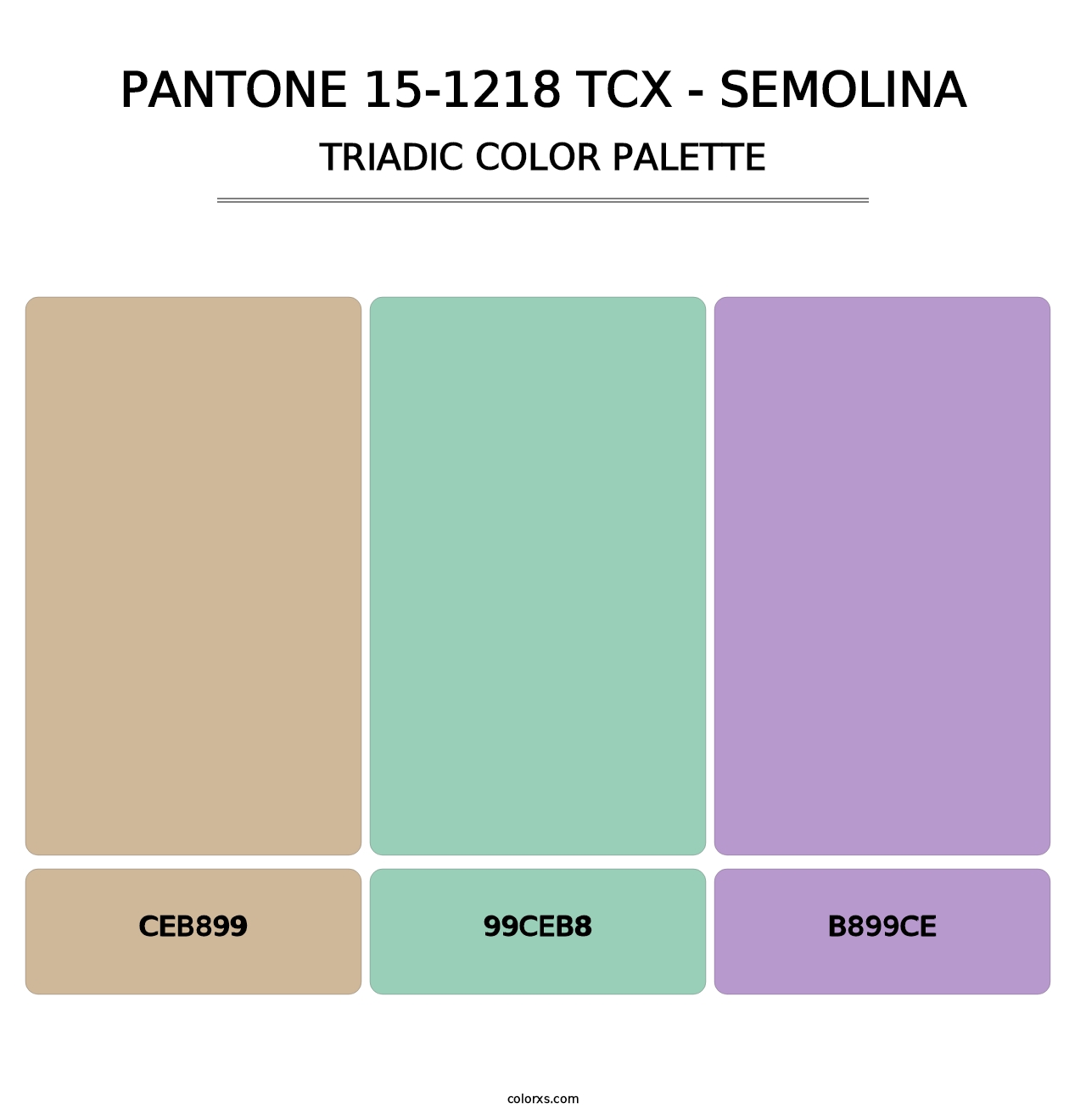 PANTONE 15-1218 TCX - Semolina - Triadic Color Palette