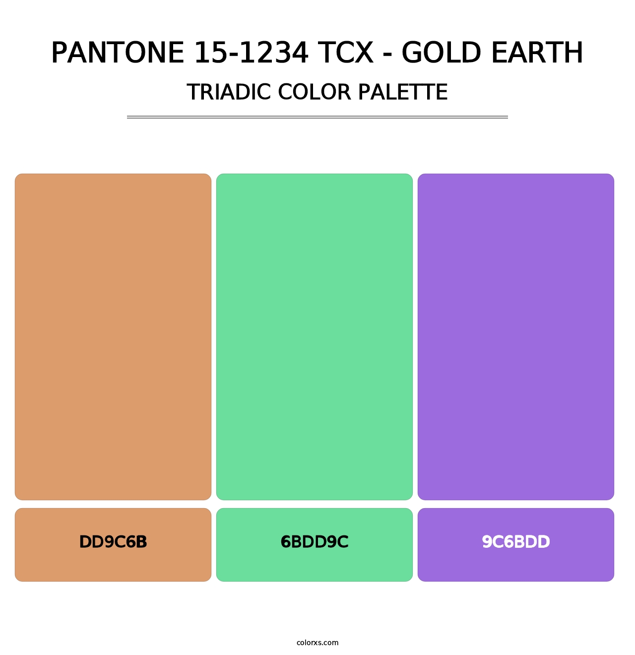 PANTONE 15-1234 TCX - Gold Earth - Triadic Color Palette