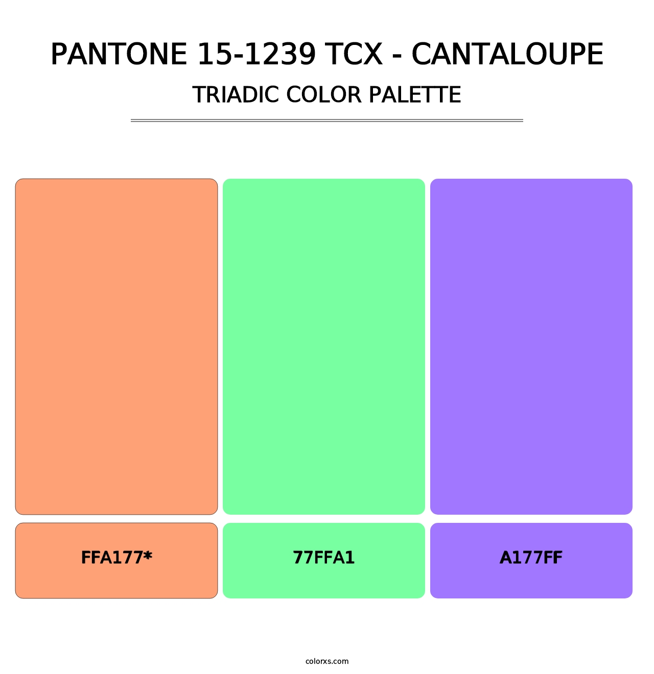 PANTONE 15-1239 TCX - Cantaloupe - Triadic Color Palette