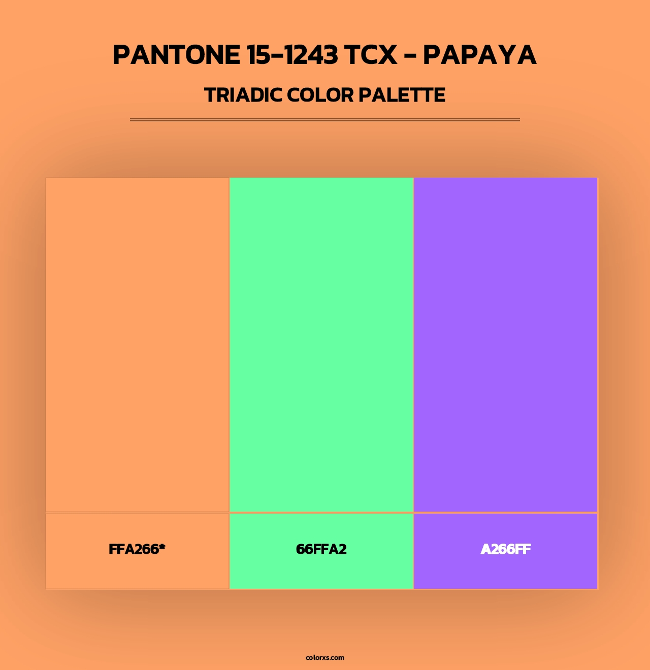 PANTONE 15-1243 TCX - Papaya - Triadic Color Palette