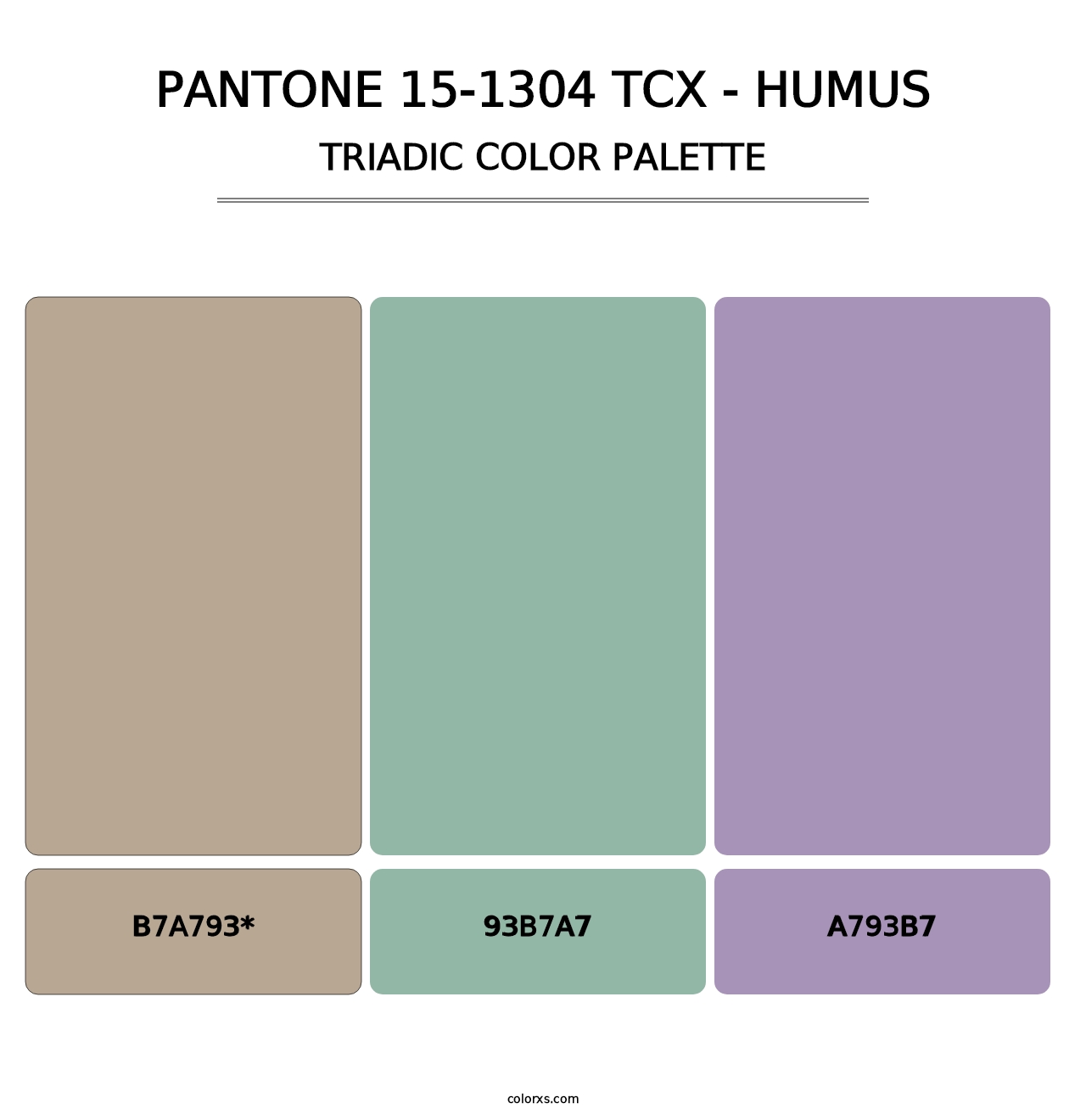 PANTONE 15-1304 TCX - Humus - Triadic Color Palette