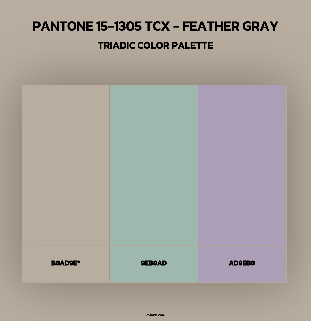 PANTONE 15-1305 TCX - Feather Gray - Triadic Color Palette