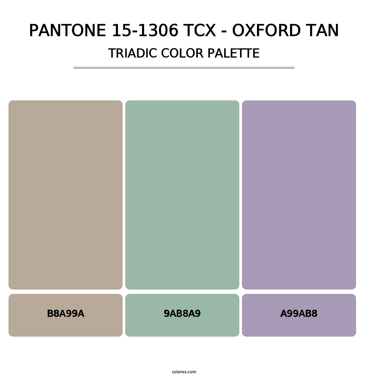 PANTONE 15-1306 TCX - Oxford Tan - Triadic Color Palette