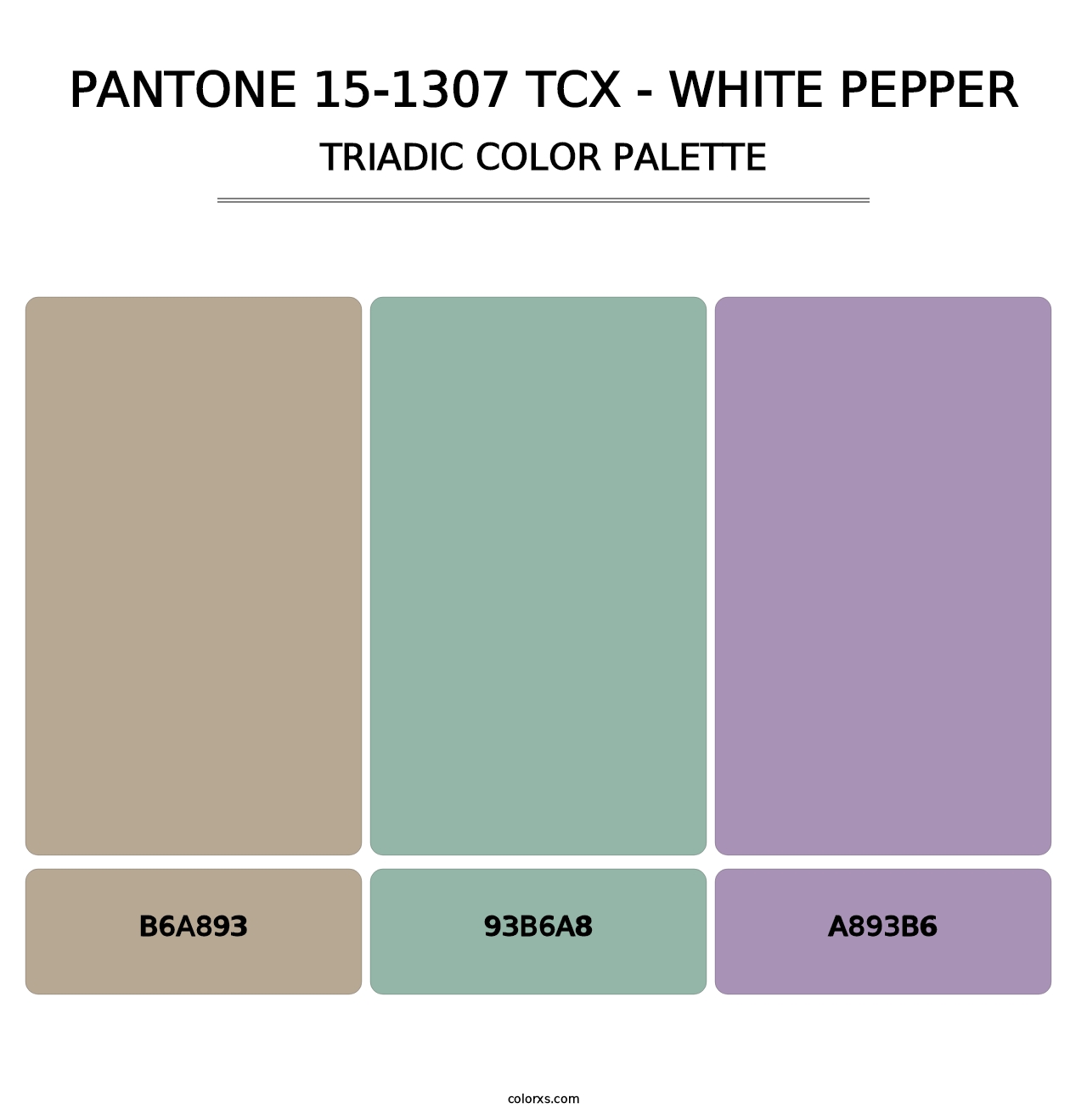 PANTONE 15-1307 TCX - White Pepper - Triadic Color Palette