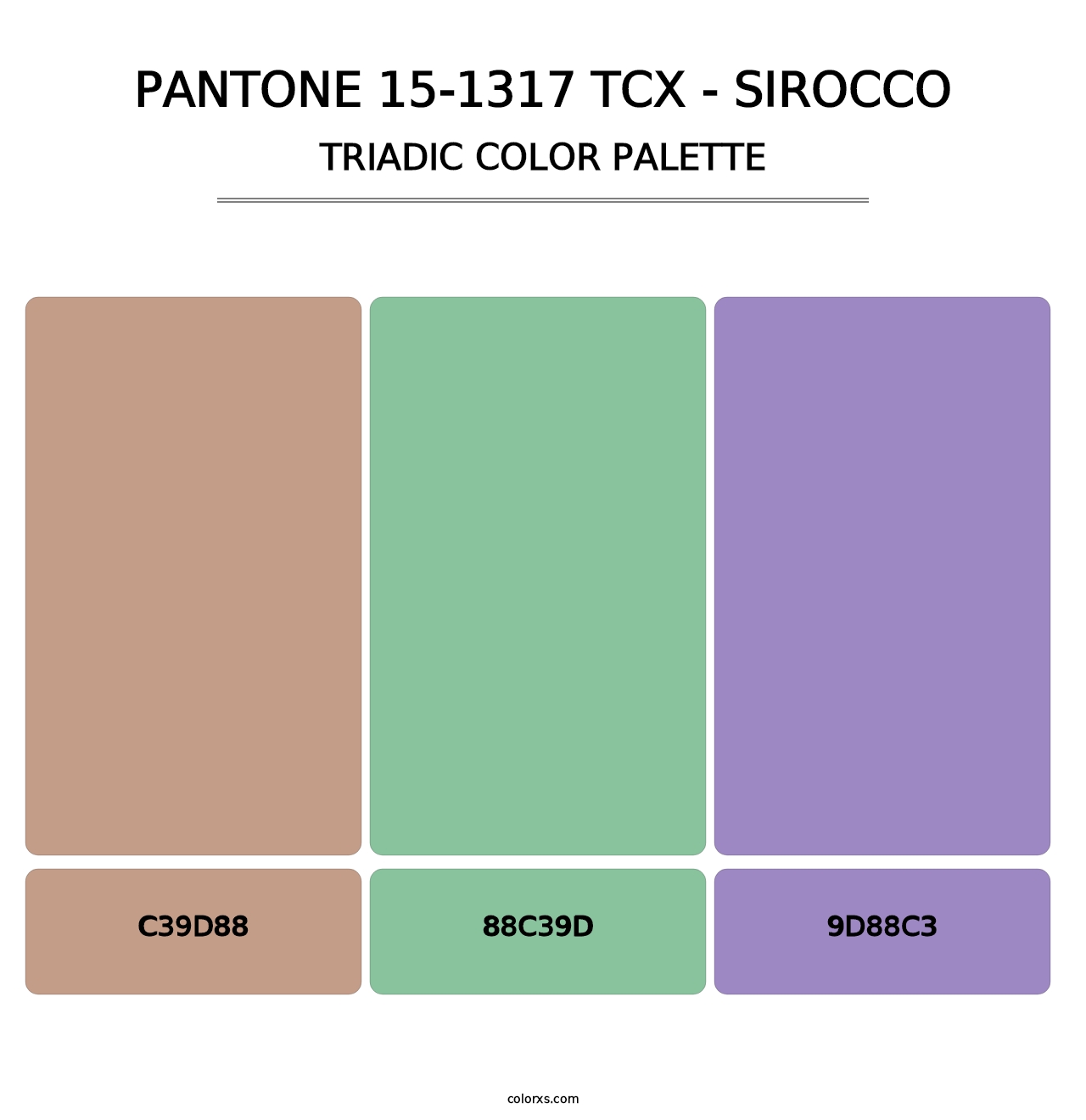 PANTONE 15-1317 TCX - Sirocco - Triadic Color Palette