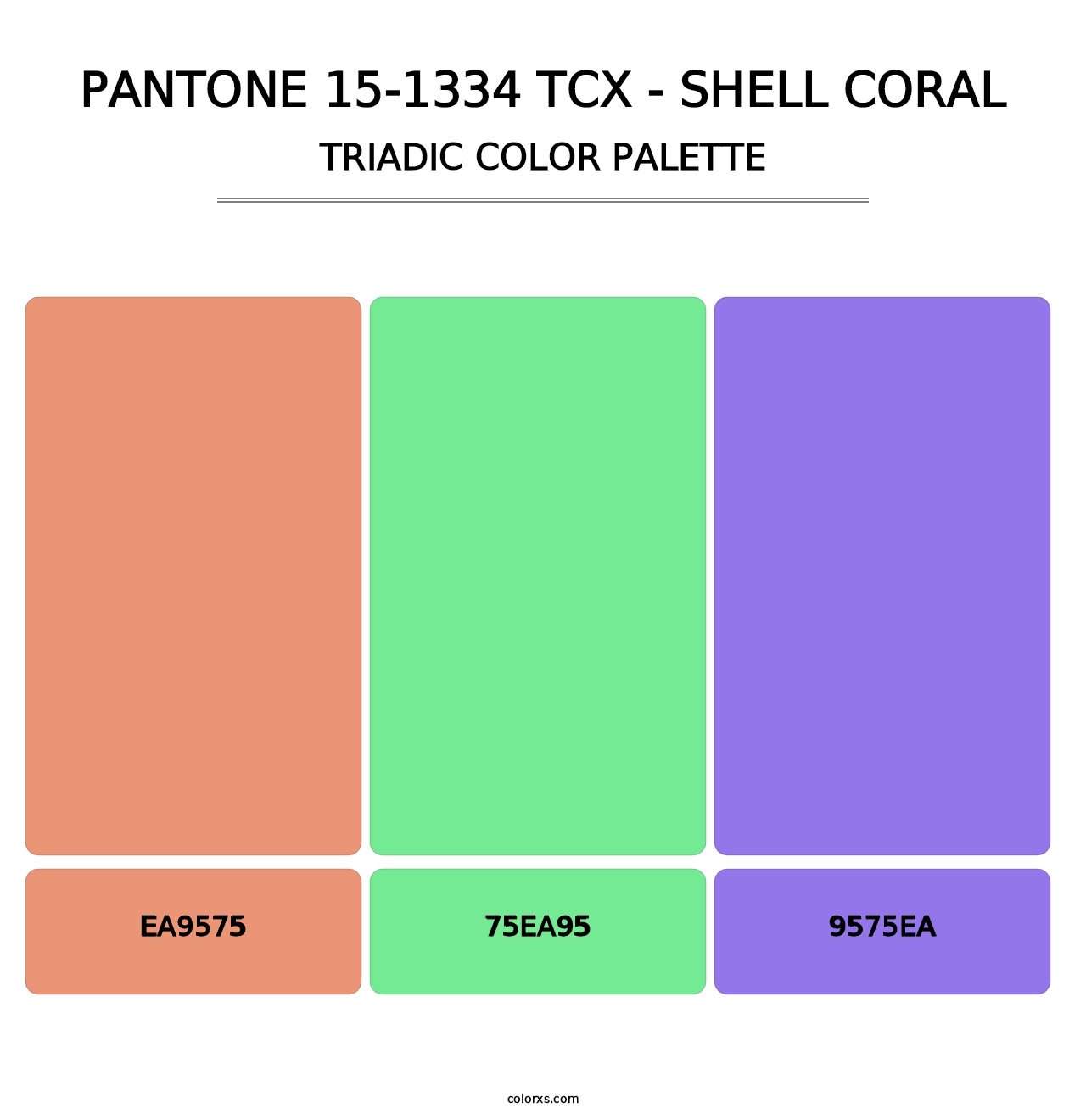 PANTONE 15-1334 TCX - Shell Coral - Triadic Color Palette