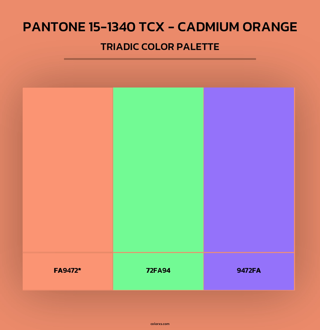 PANTONE 15-1340 TCX - Cadmium Orange - Triadic Color Palette