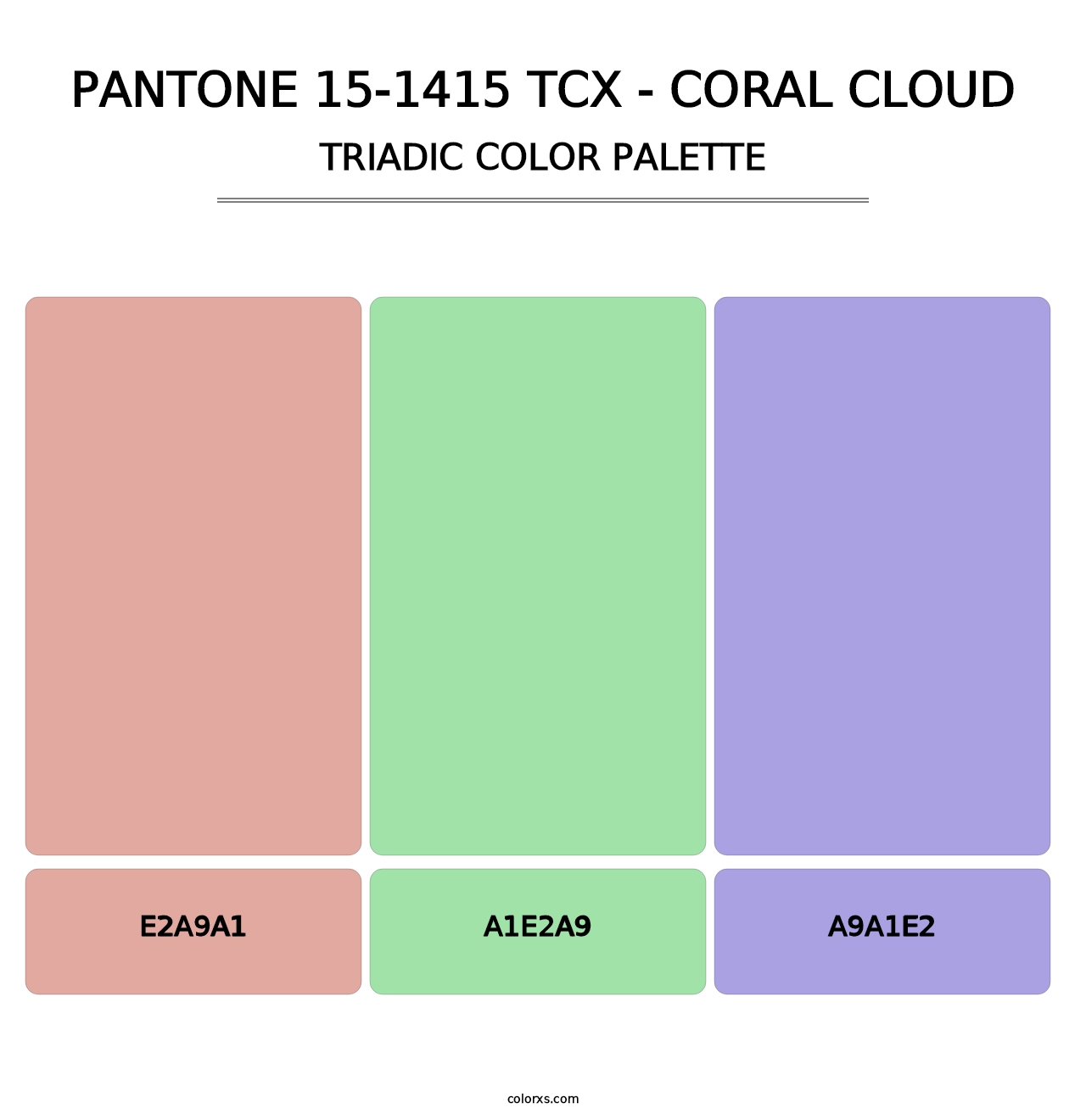 PANTONE 15-1415 TCX - Coral Cloud - Triadic Color Palette