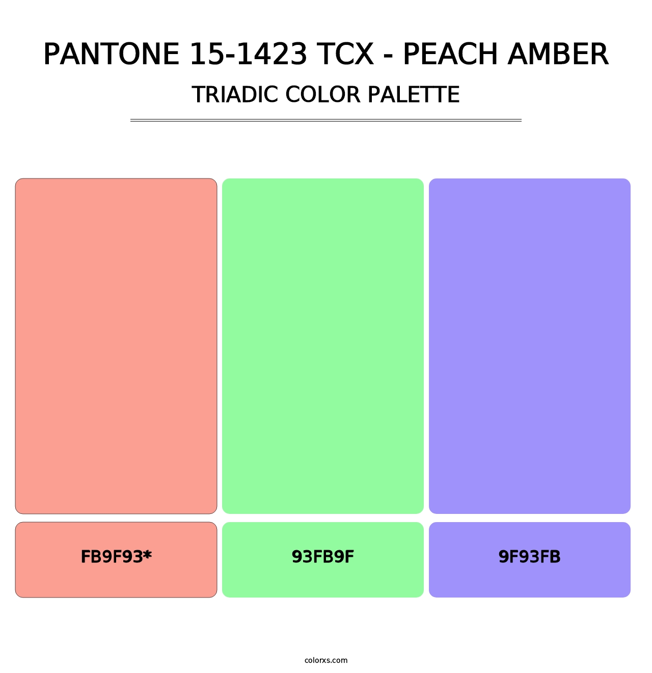 PANTONE 15-1423 TCX - Peach Amber - Triadic Color Palette