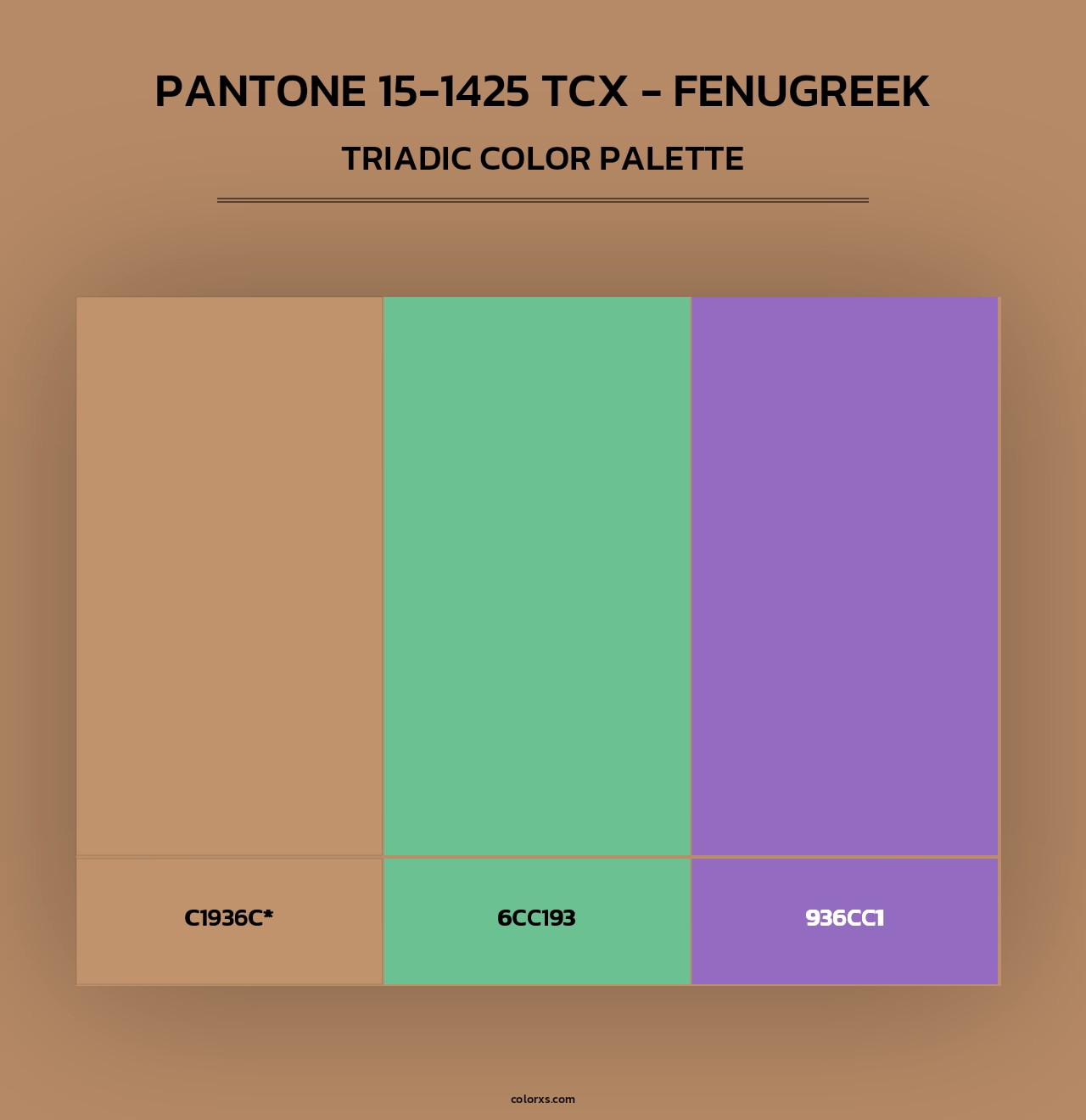PANTONE 15-1425 TCX - Fenugreek - Triadic Color Palette