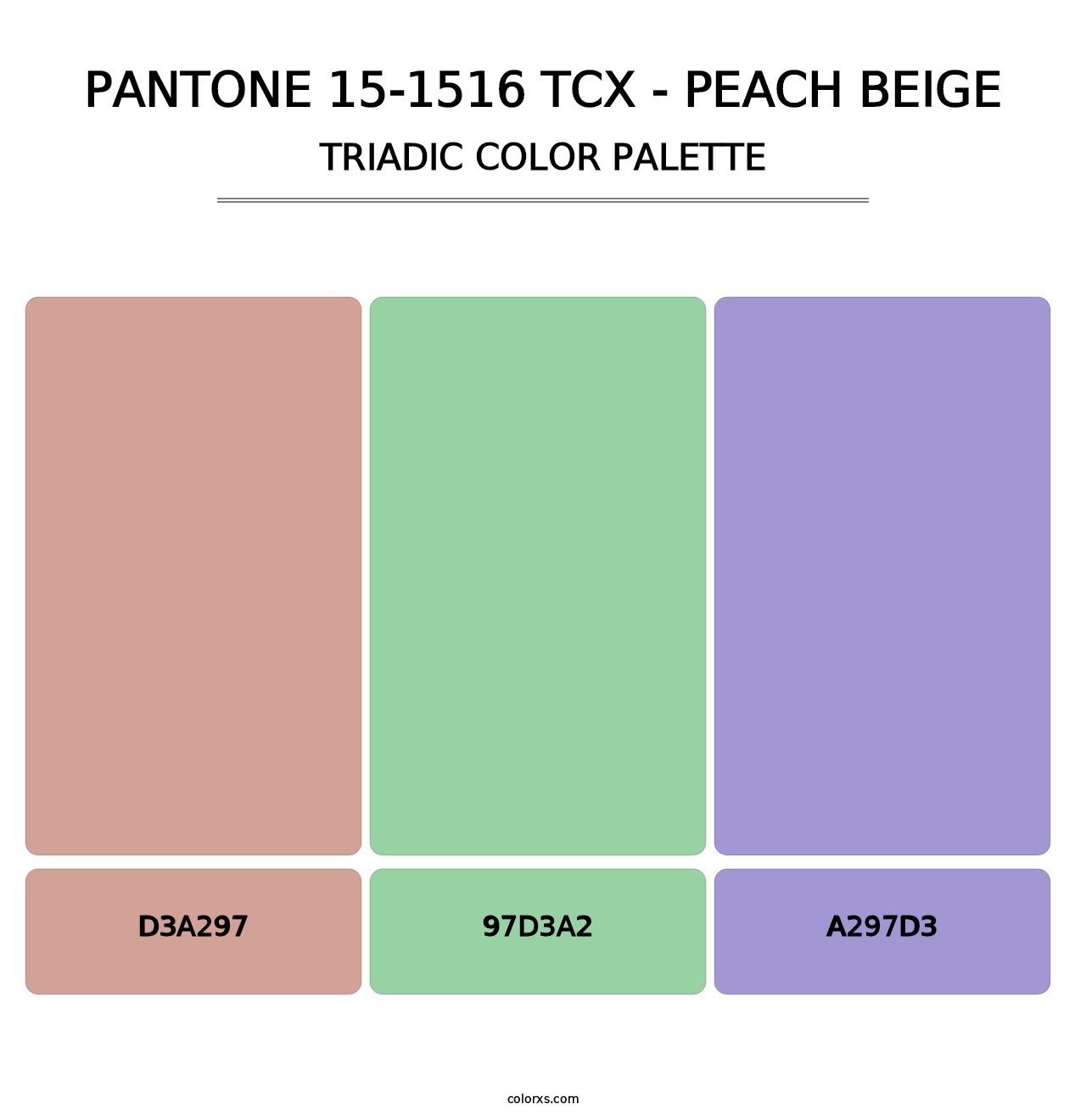 PANTONE 15-1516 TCX - Peach Beige - Triadic Color Palette