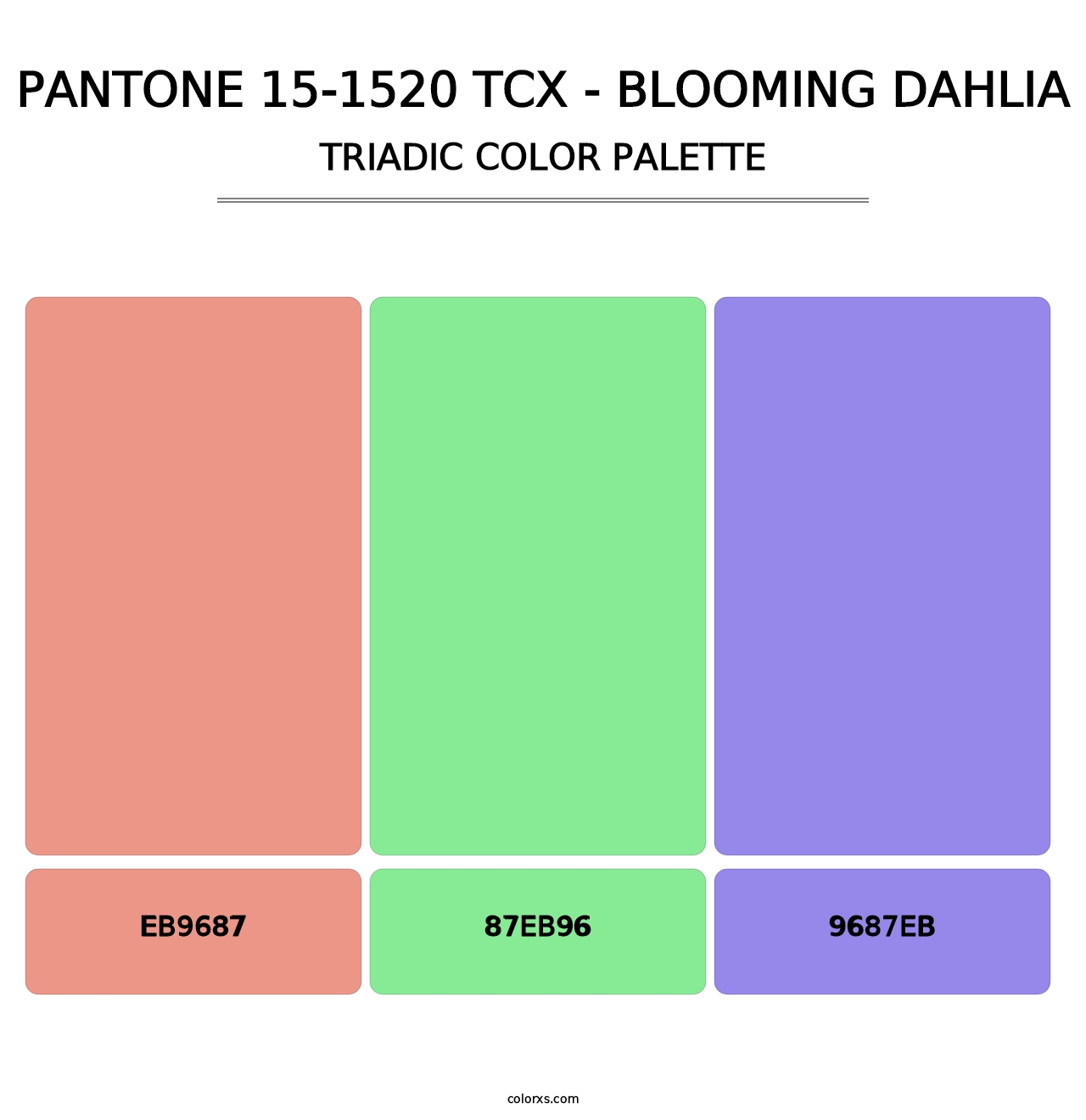 PANTONE 15-1520 TCX - Blooming Dahlia - Triadic Color Palette