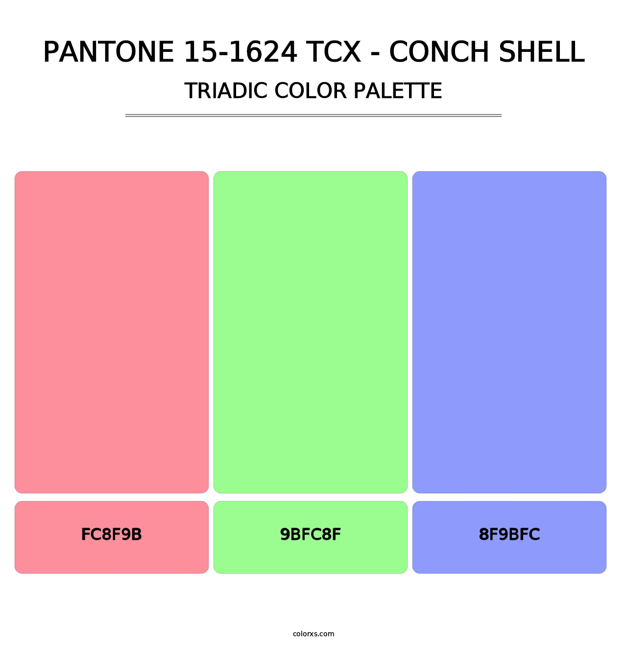 PANTONE 15-1624 TCX - Conch Shell - Triadic Color Palette