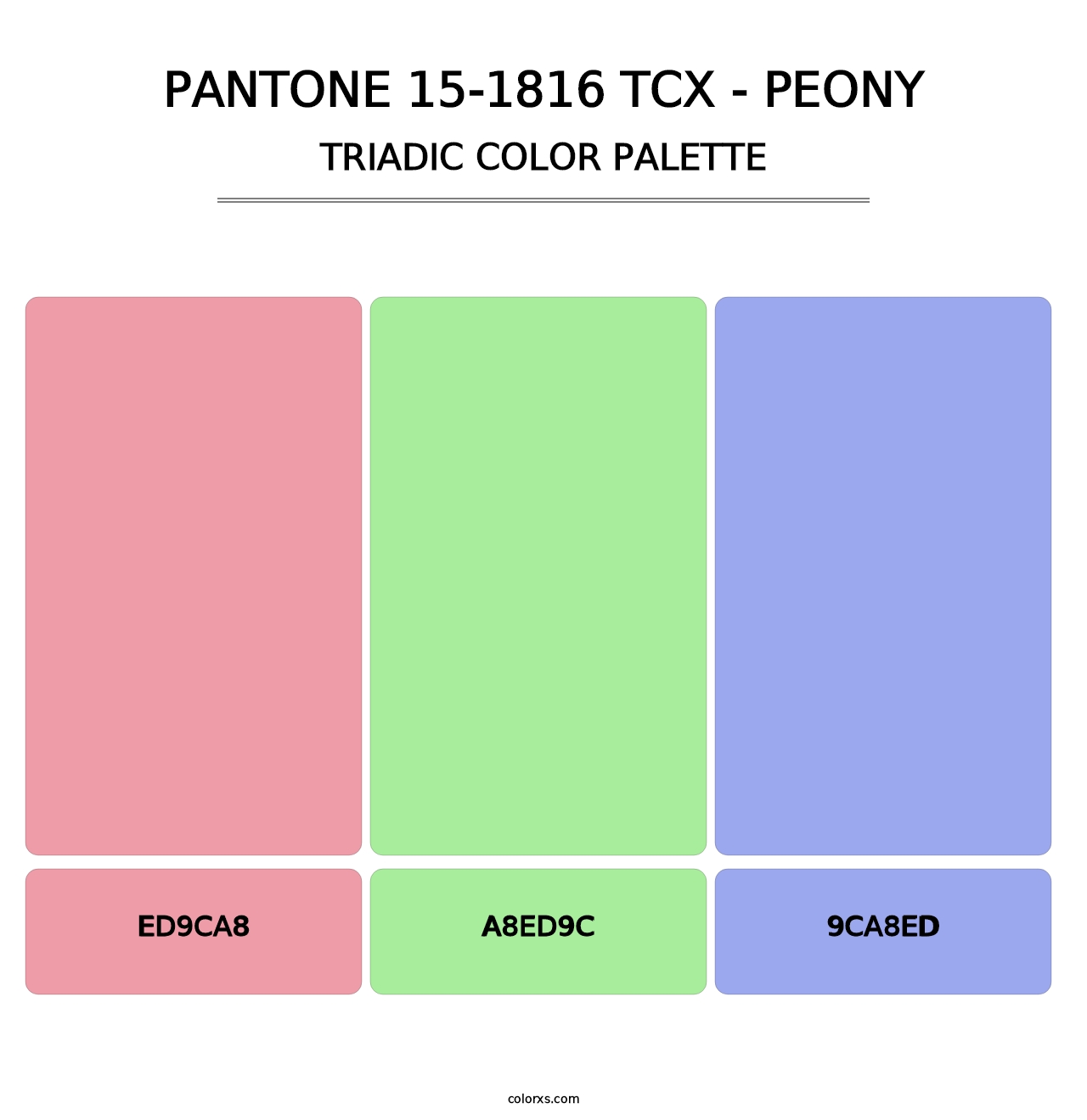 PANTONE 15-1816 TCX - Peony - Triadic Color Palette