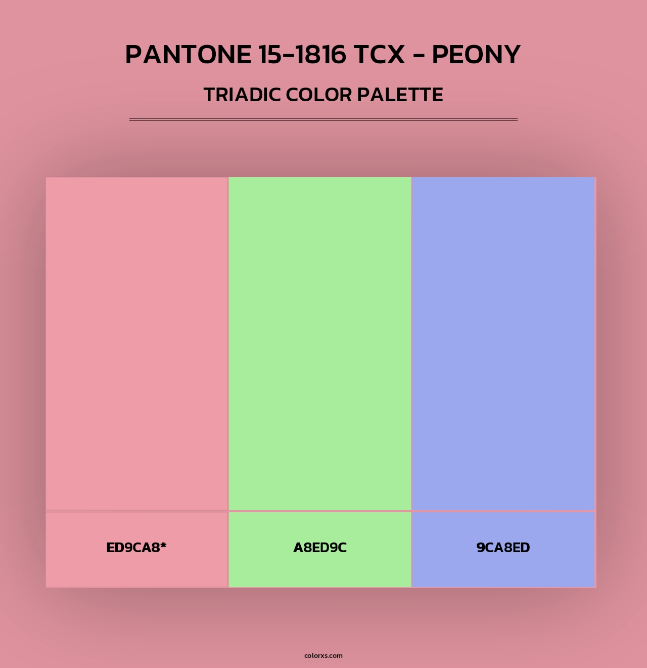 PANTONE 15-1816 TCX - Peony - Triadic Color Palette