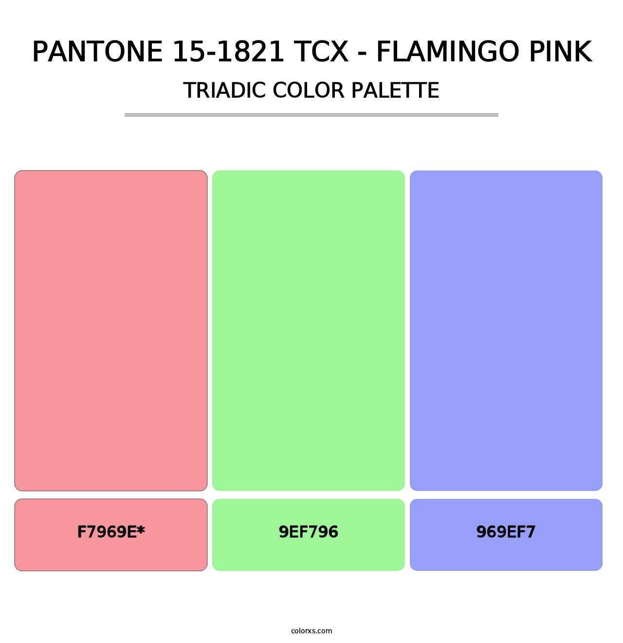 PANTONE 15-1821 TCX - Flamingo Pink - Triadic Color Palette